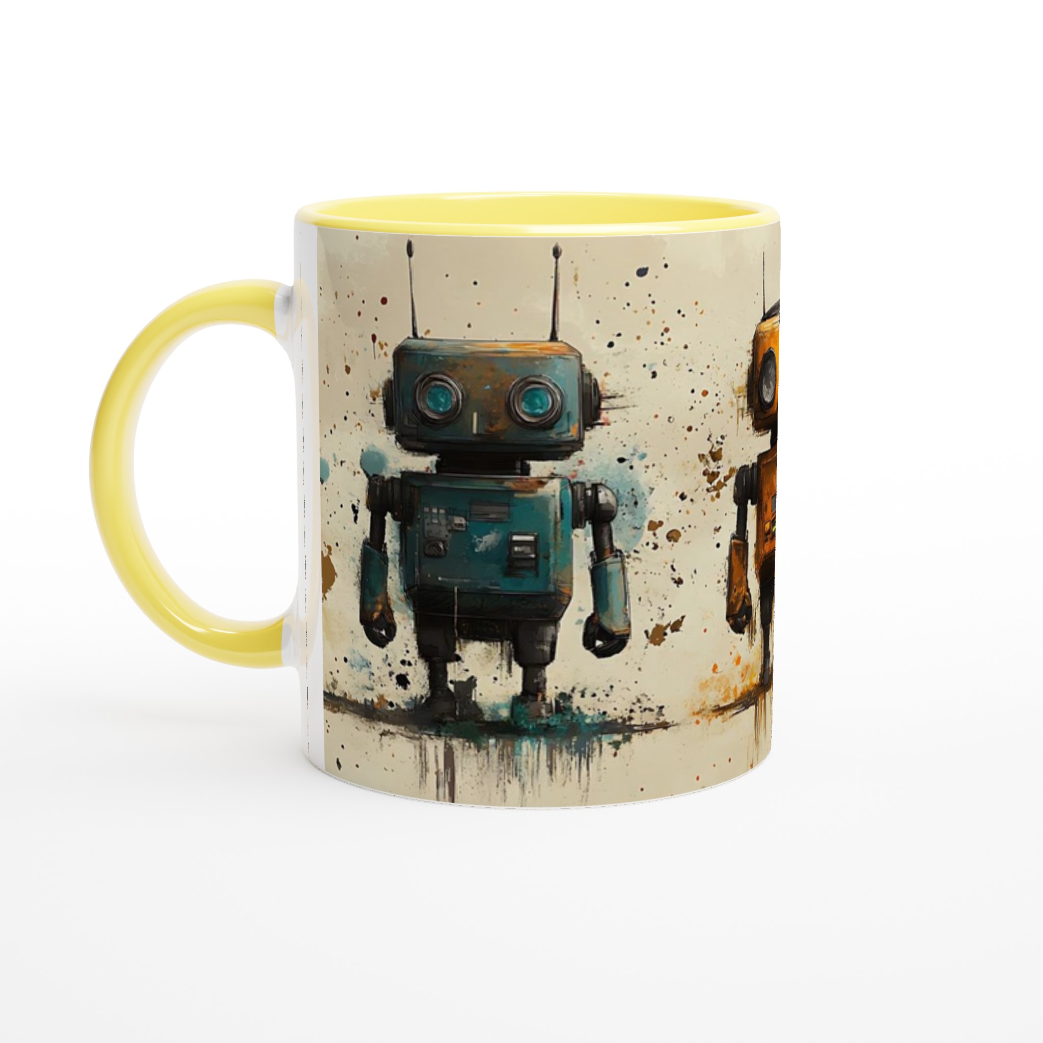 Retro Robot Art Mugg – Kreativ Splash Design Keramikmugg i 7 Färgval 3 79929e9e-0f60-4630-8ece-a84093c84903