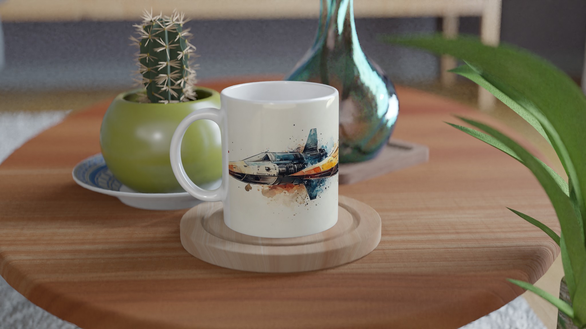 Rymdskepp Akvarellmugg – Konstnärlig Kaffekopp i Välj Din Färg! 9 79b13a78-b239-4708-ab35-f27869a2a359