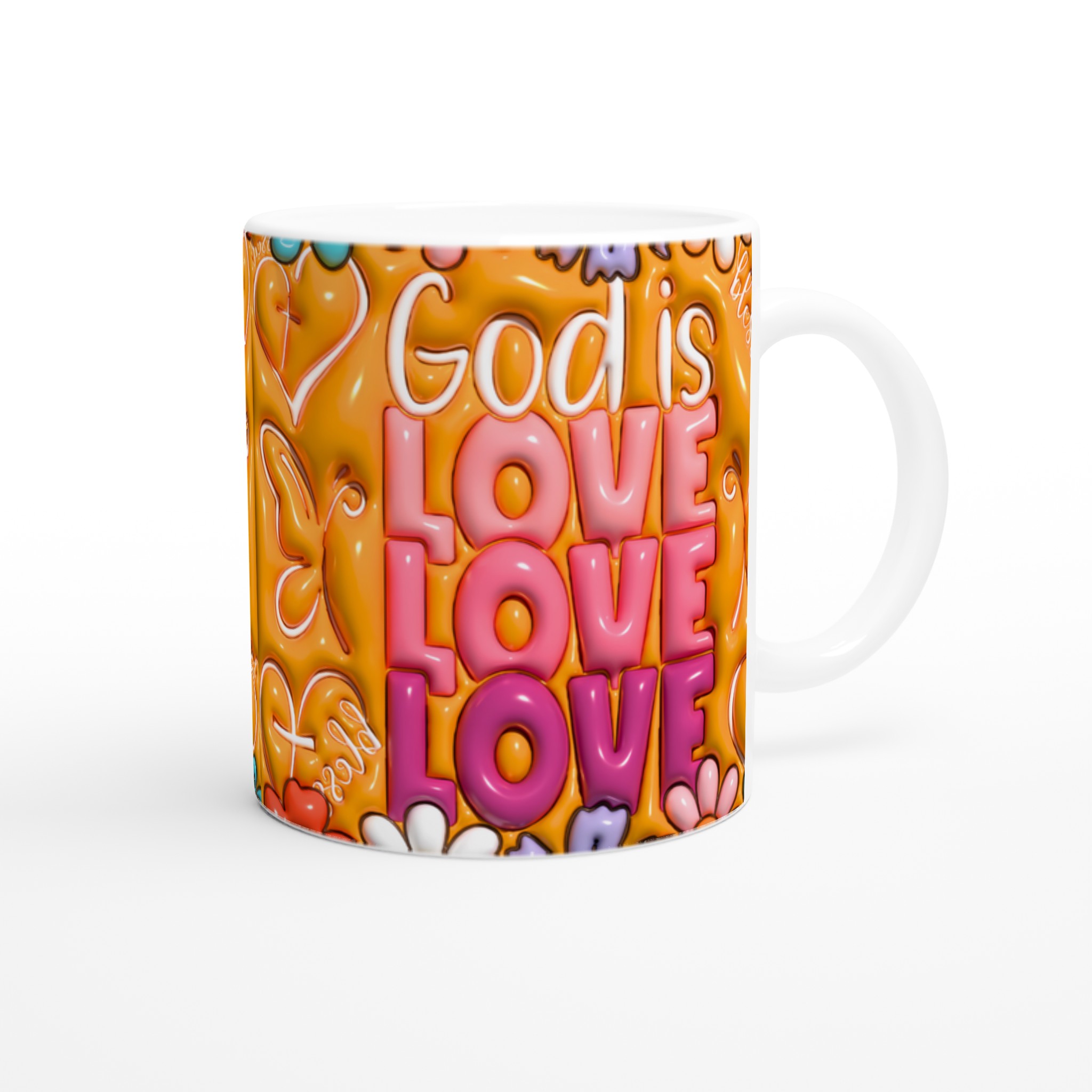 God Is Love & Blessed Ceramic Mugg – 11 oz i livfulla färger 9 7a9f26d2-c69d-492a-b831-503ac63793de