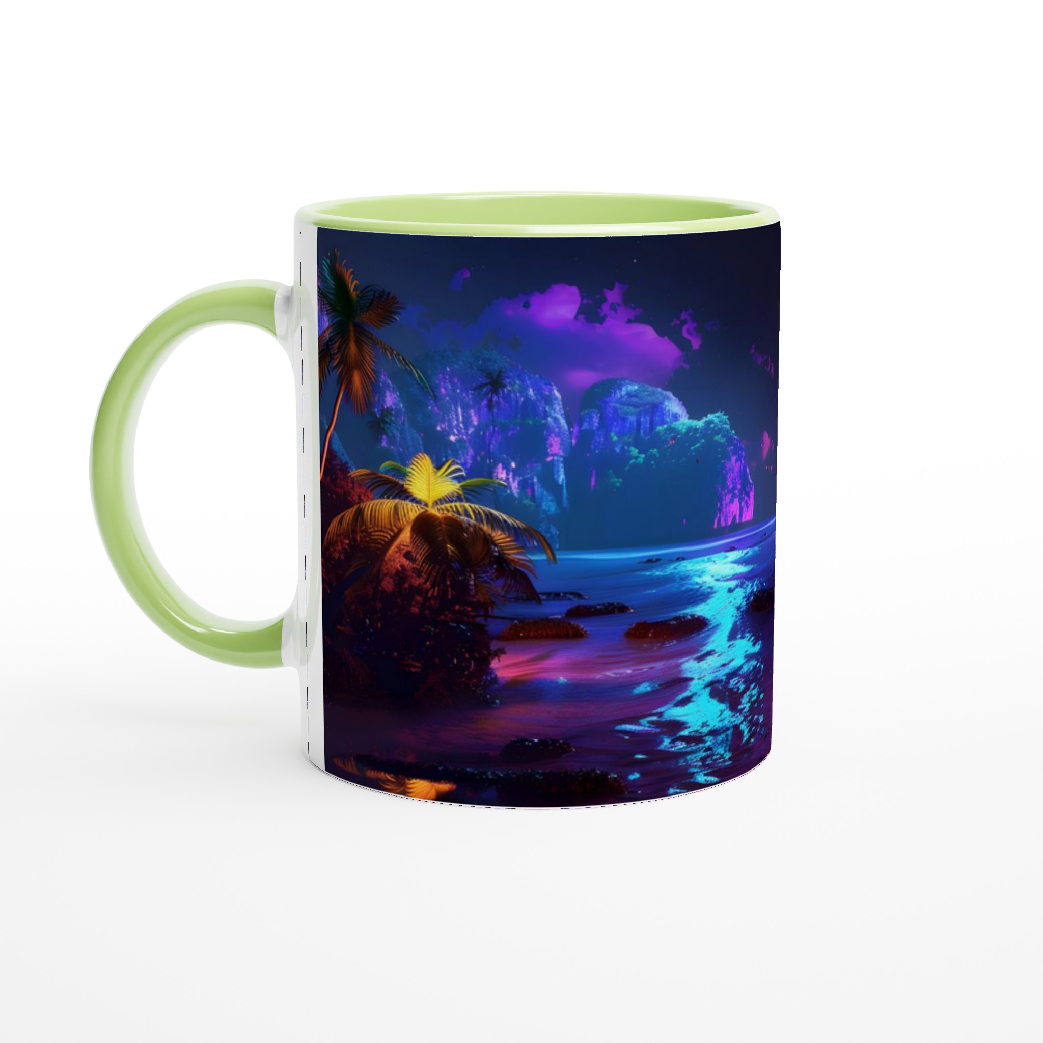 Neon Tropical Natt Mugg – 11oz Keramisk Mugg med Vibrerande Palmstrand 7 7bb16b9b-0682-4260-a96d-a0c03fdaee7d