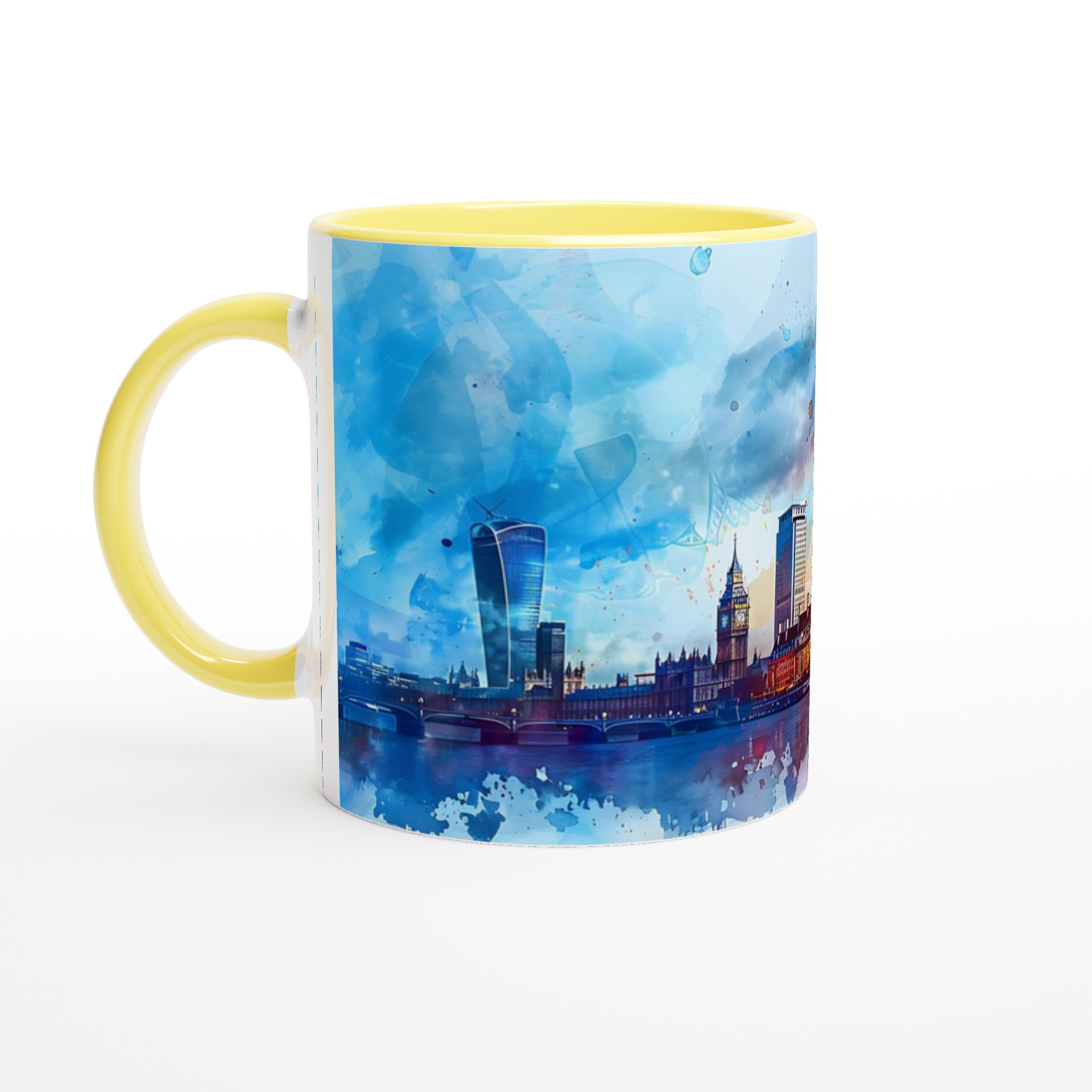 London Eye Watercolor Mugg – Konstig Design med Ljusa Färger, Välj bland Flera Keramiska Nyanser 5 7bde0f66-c242-4b25-946c-f0192b2fde0a
