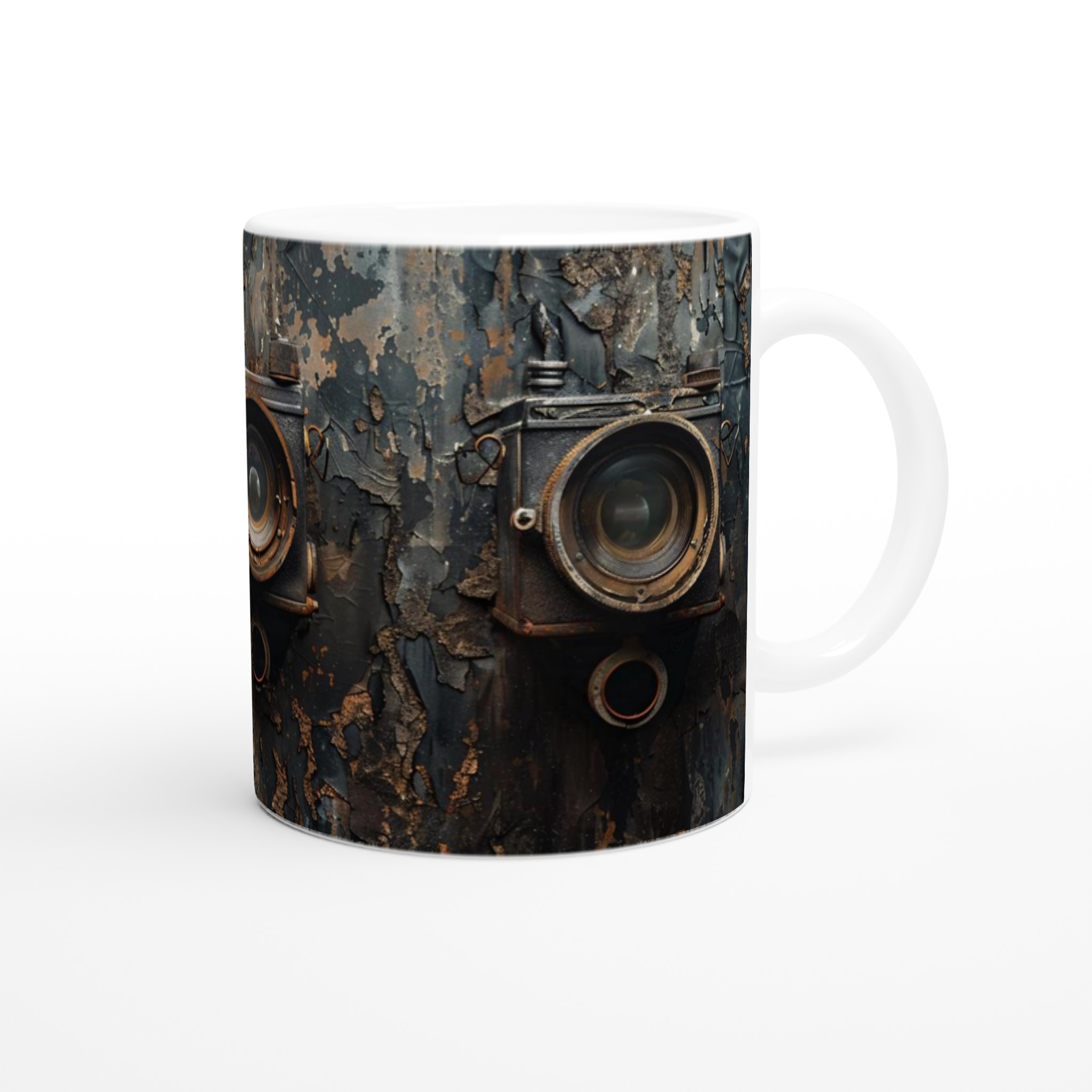 Vit 11oz keramikmugg med vintagemotiv i rå industristil – välj bland sju färgstarka nyanser 9 7bf14345-98de-4e9a-95f8-ba3a820f0a57
