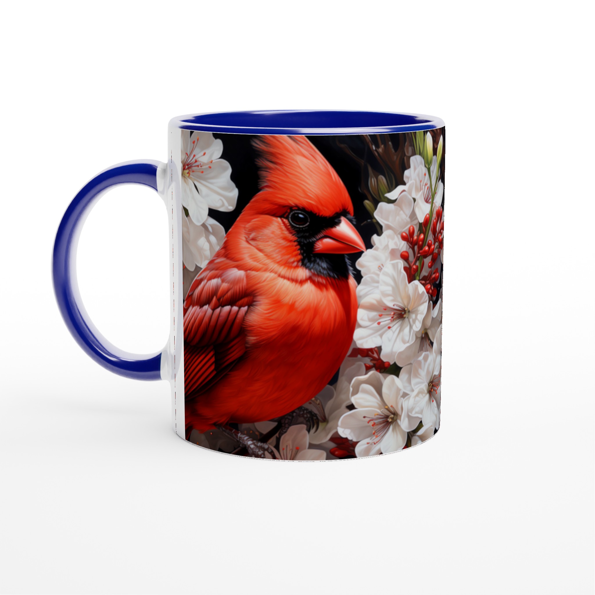 Kardinalens Prakt: 11oz Keramisk Mugg med Vibrerande Fåglar och Blommor – Välj din Färg! 5 7c5bca9d-05b3-4348-8460-9def929696a2