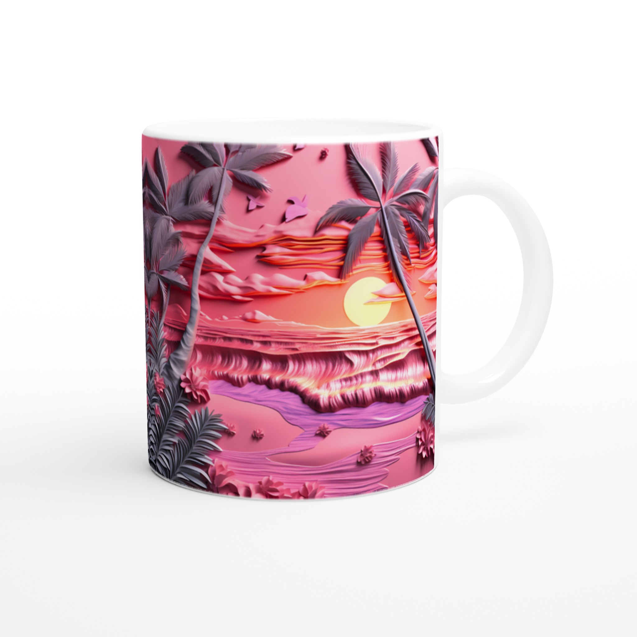 Tropisk Dröm Mugg – Solnedgång & Palmkant i Pop Art Rosa. Välj din färg! 10 7cc876cb-ec23-40b1-a419-07f8aef11980