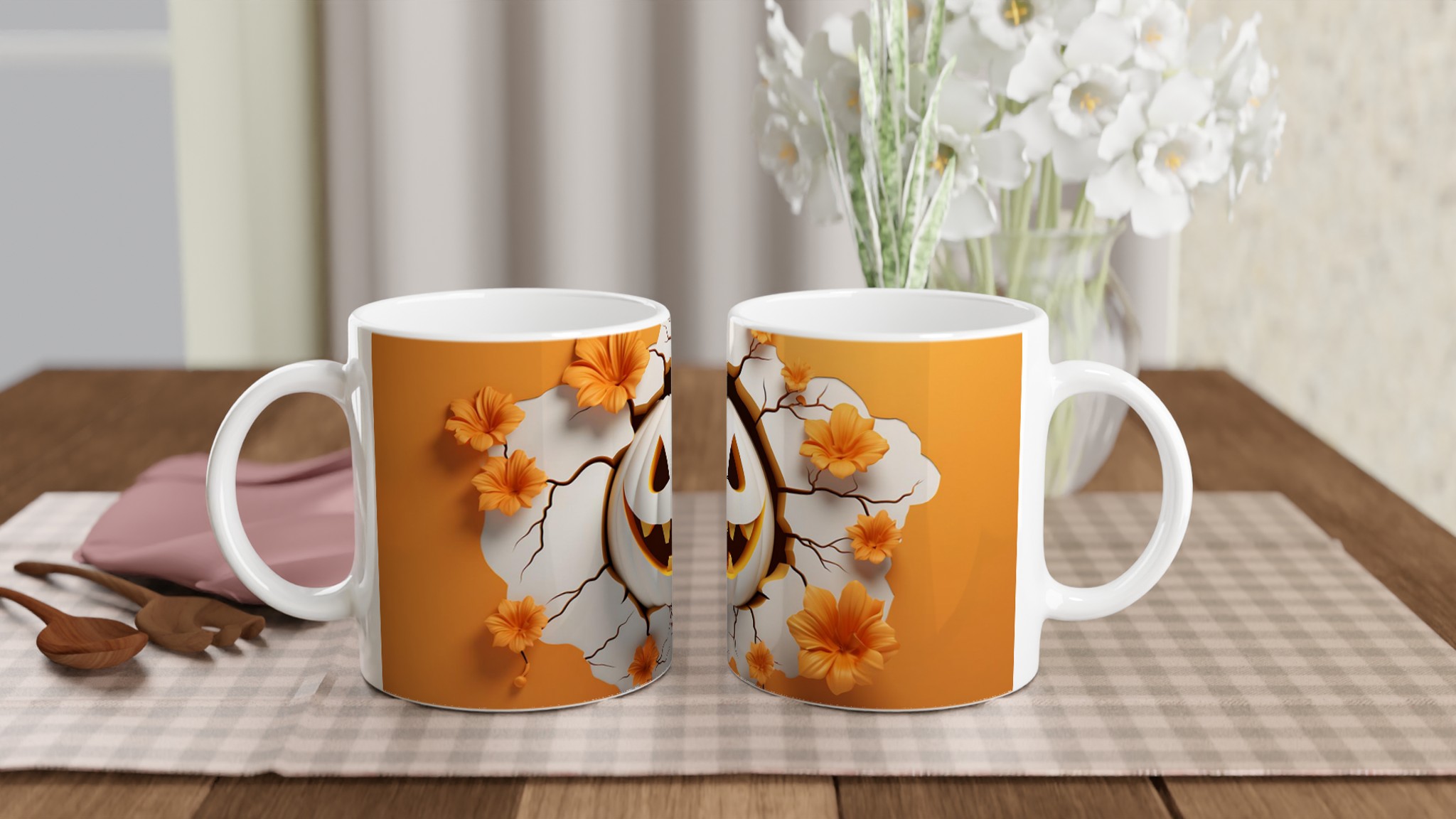 Busig Halloween Mugg – Vit Keramikmugg med Skrämmande Söt Pumpa 10 7cec2643-c2ec-4471-a29f-b39804f78630