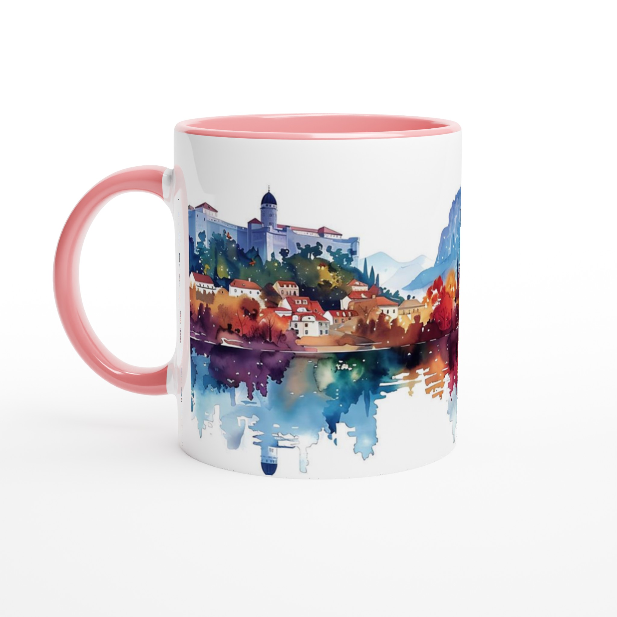 Aquarell Stadsvy Mugg – Konstnärligt Charmig Keramikmugg i ditt val av färg 6 7d5d7615-6838-4e74-968b-c9259a660fa9