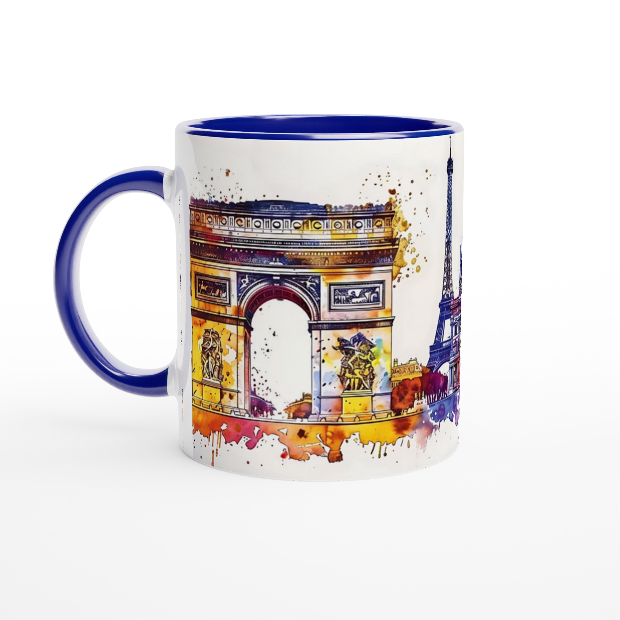 Paris Akvarell Stadssiluett Mugg - Konstnärlig Kaffekopp med Ikoniska Landmärken 4 7d5fdc93-e68e-444d-a058-5904d344db35