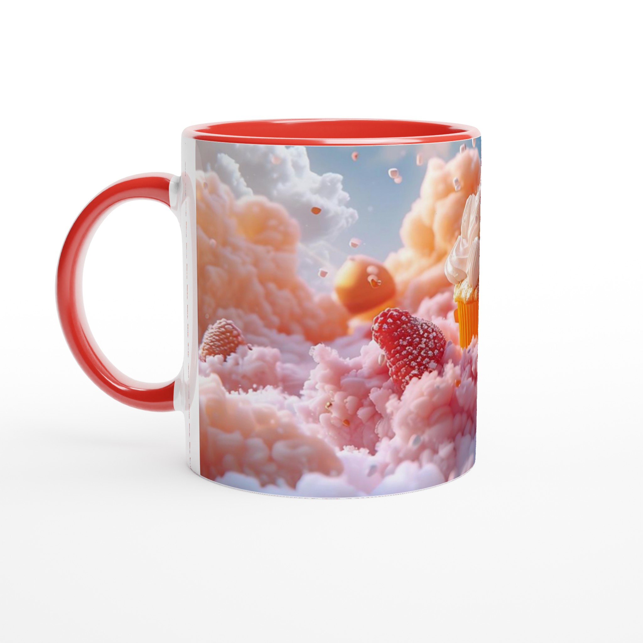 Drömsk Cupcake 11oz Keramikmugg – Pastellrosa Moln och Hallonmagi i Ditt Val av Färg 2 7d7cbe50-985d-46fa-ab29-8ac33d515b4a