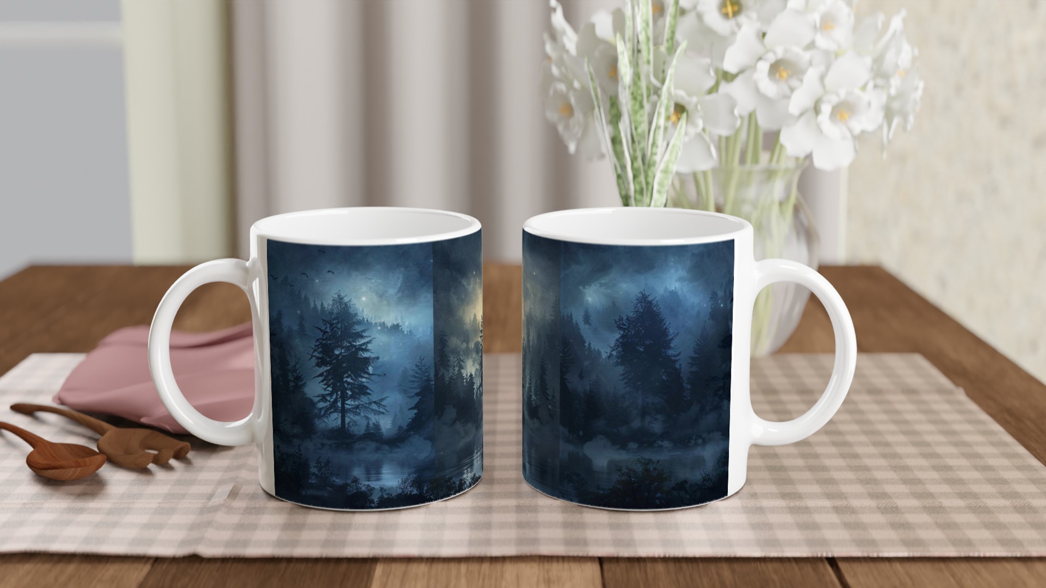 Mystisk Skogssjö Keramikmugg - 11oz, Välj bland 7 Förtrollande Färger 10 7e03541e-80b5-4c1b-a7ca-12a4888a9d4a