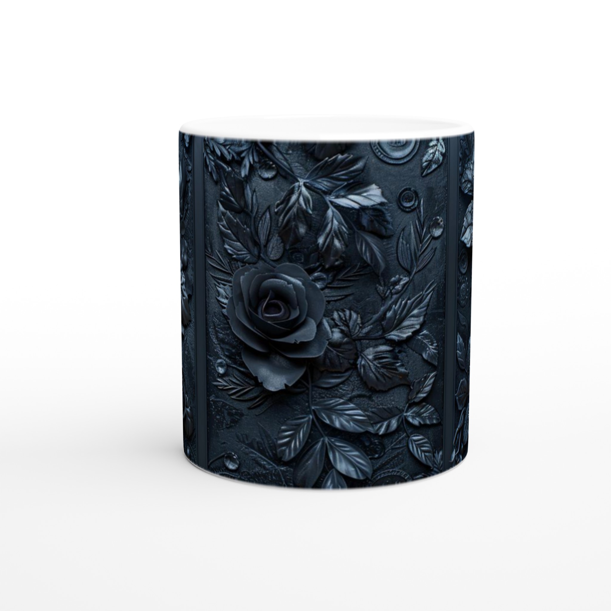 Elegant 11oz Ceramic Mug in Sleek Black with Botanical Flair 8 7eb81c03-9930-4cc8-b890-7c1923a1e979