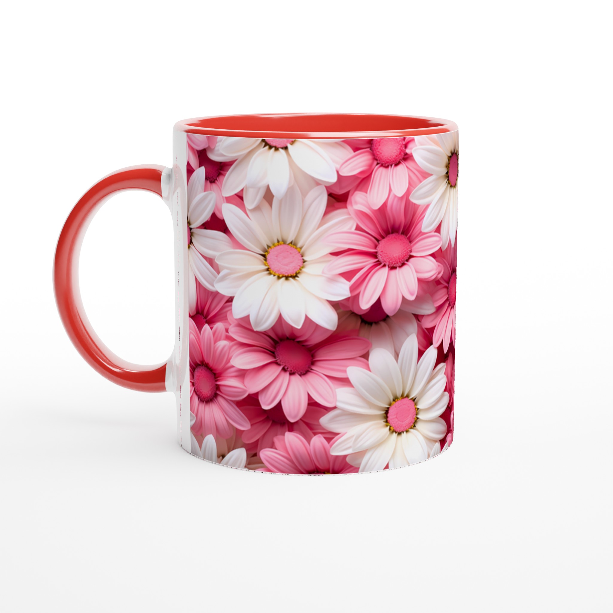 Blomstrande 11oz Keramikmugg – Rosa & Vit Margeritmönster, En Färgexplosion för Din Dryck 2 7ef223cb-7aca-4012-aa8f-5f3ac0d655aa
