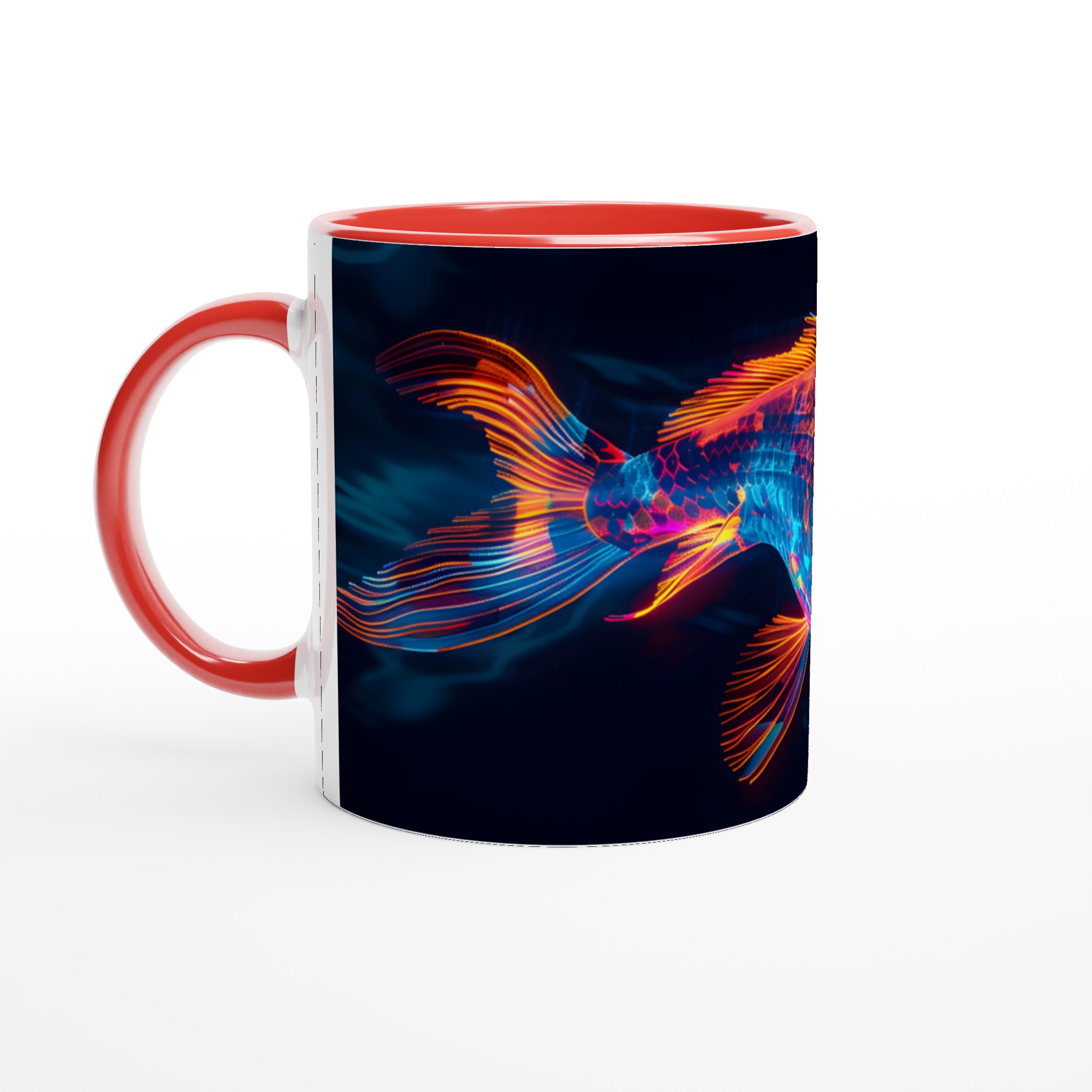 Neon Koi: 11oz Keramisk Mugg – Lysande Fiskdesign i Levande Färger för Kaffe- och Tedrickare 2 7f0b020d-d946-46d5-b61f-c9544e74e2c1
