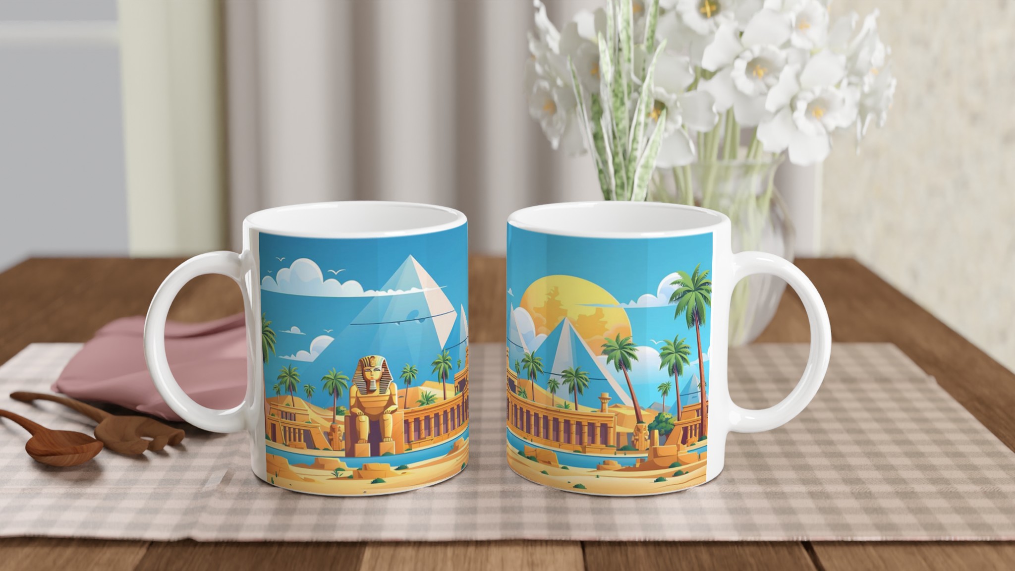 Egyptisk Pyramider & Sfinx 11oz Keramisk Mugg – Res tillbaka i tiden, välj din färg! 10 7f29fe22-63e1-4e56-bf74-0b9f89407c66