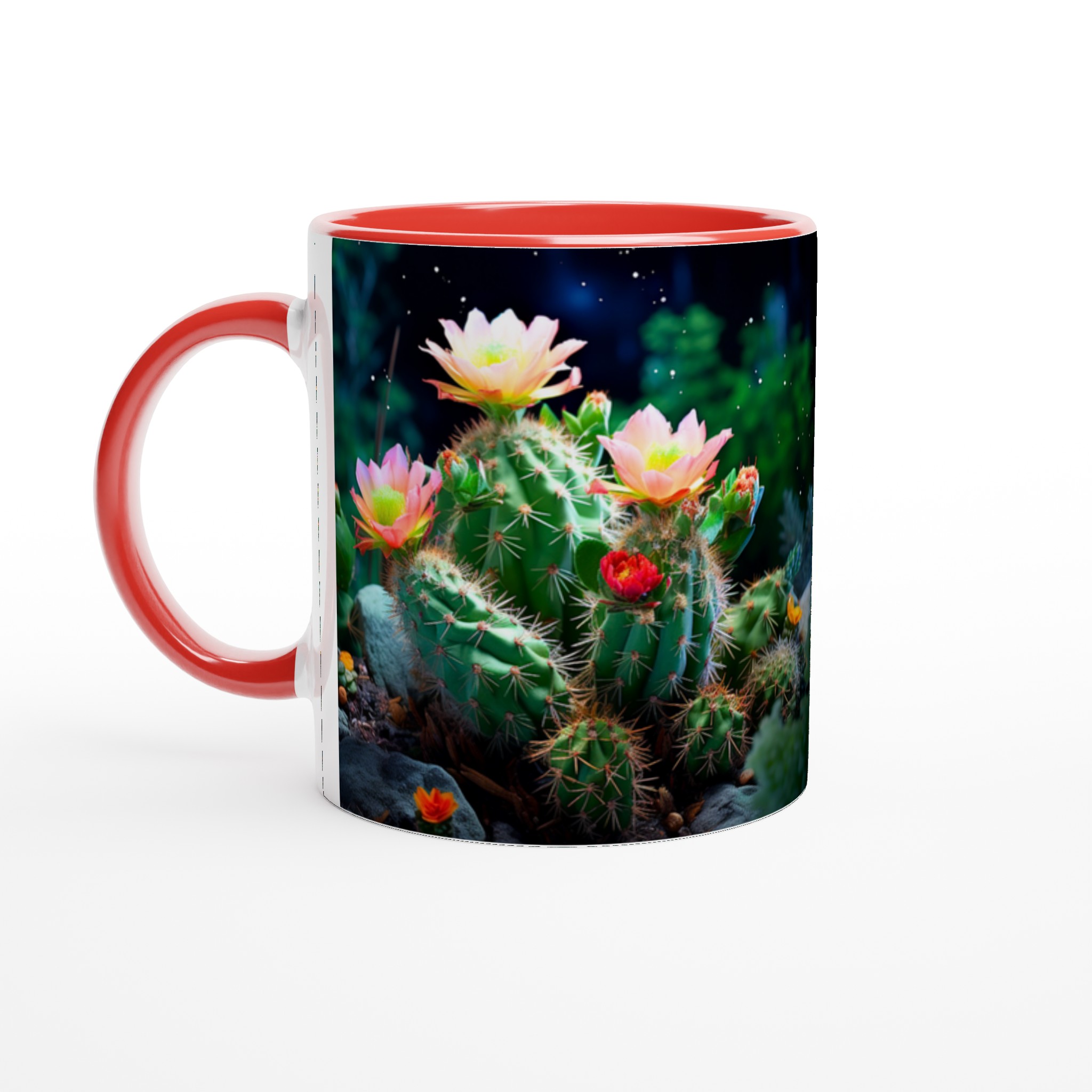 Kaktusblommor Under Stjärnorna – 11oz Keramikmugg i Valfri Färg 2 7f2ff14f-ea19-463f-8566-9ed02e4968ba