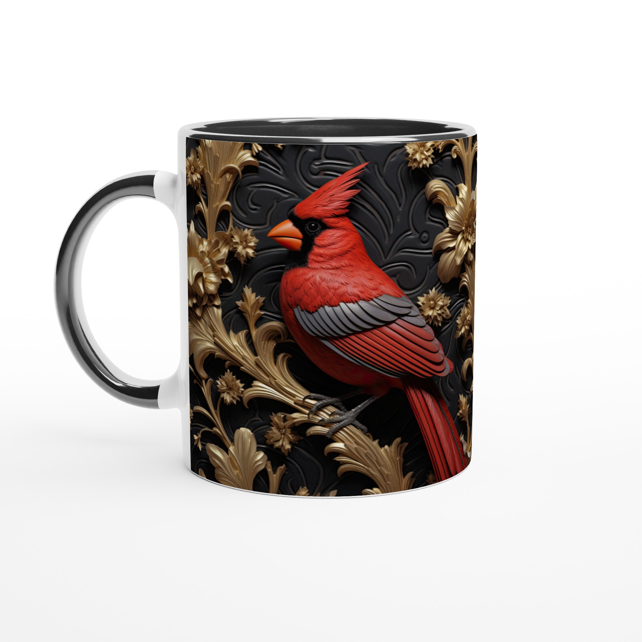 Elegant 11oz Ceramic Mug with Regal Red Cardinal & Gold Flourish Design 7 7f3c73e9-50ff-4c0c-bb07-dd0c0d2f5635