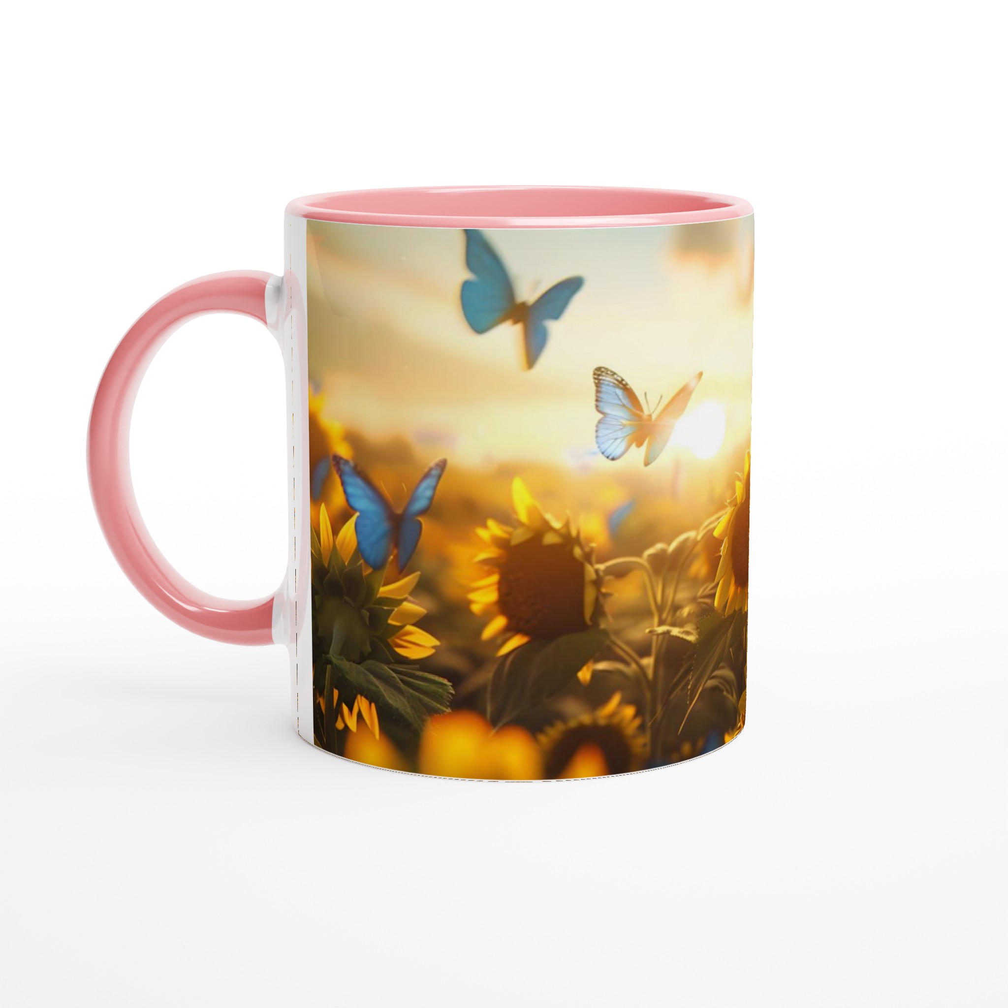 Solrosfält med blå fjärilar 11oz Keramisk Mugg – Drömmer om Sommar 6 7f9d3331-0b32-47ad-b7fe-ca551a1465e1