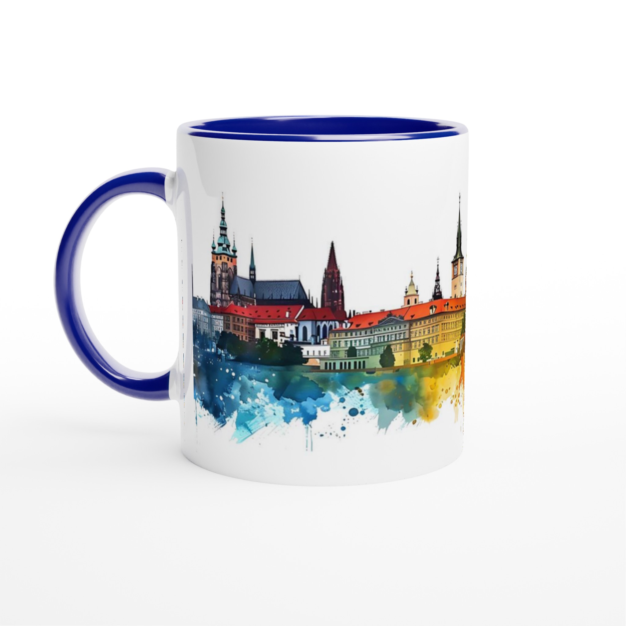 Prag Watercolour Cityscape Mugg - 11oz Keramikmugg med Färgstarkt Vattenfärgstryck 4 7fc0c30a-9a2e-4a6c-b759-481d1dad0d48