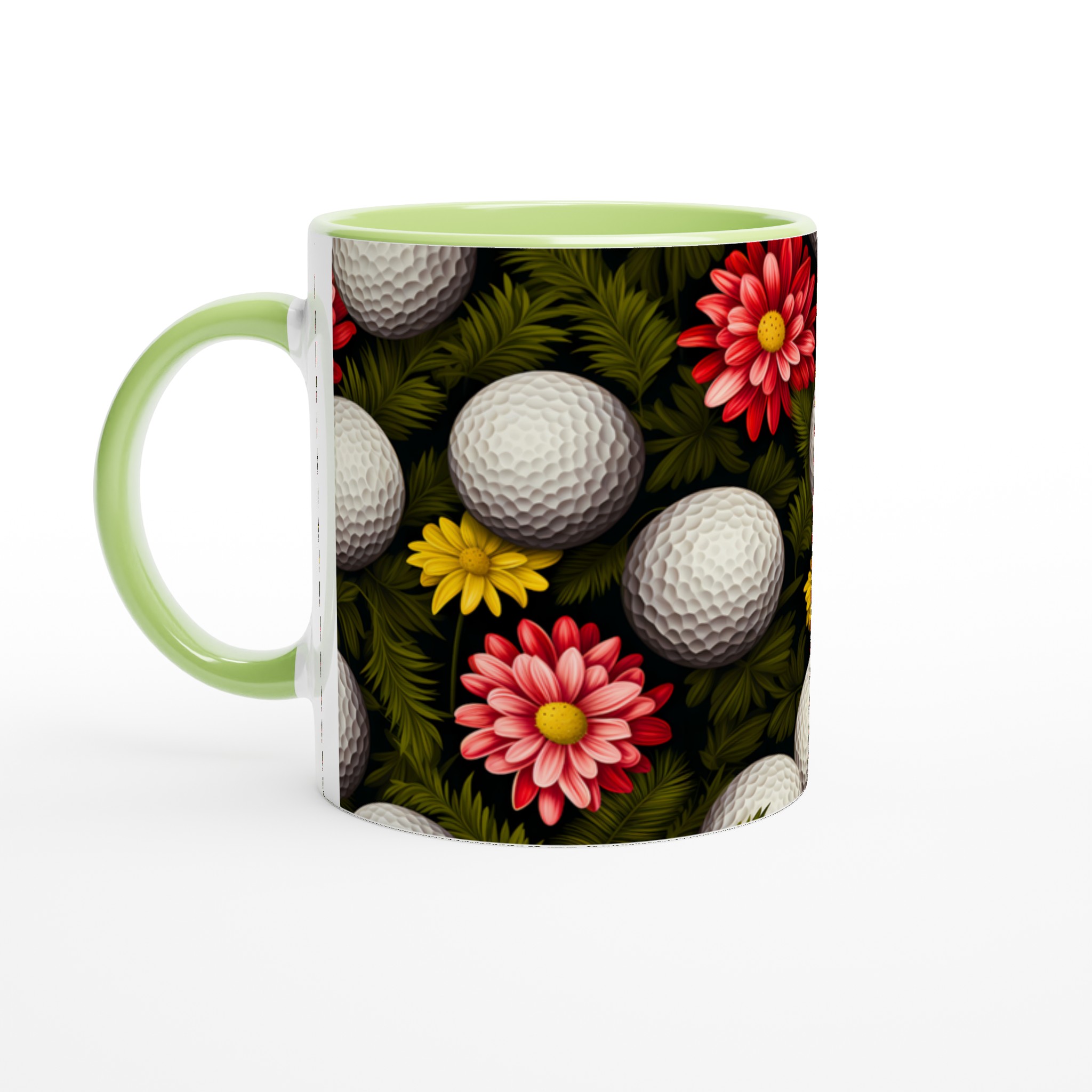 Golfboll & Blomma Keramisk Mugg - 11oz Elegant Design i Olika Färger 3 7ff444f7-9c29-43cf-aadc-7489d6ec4ab4