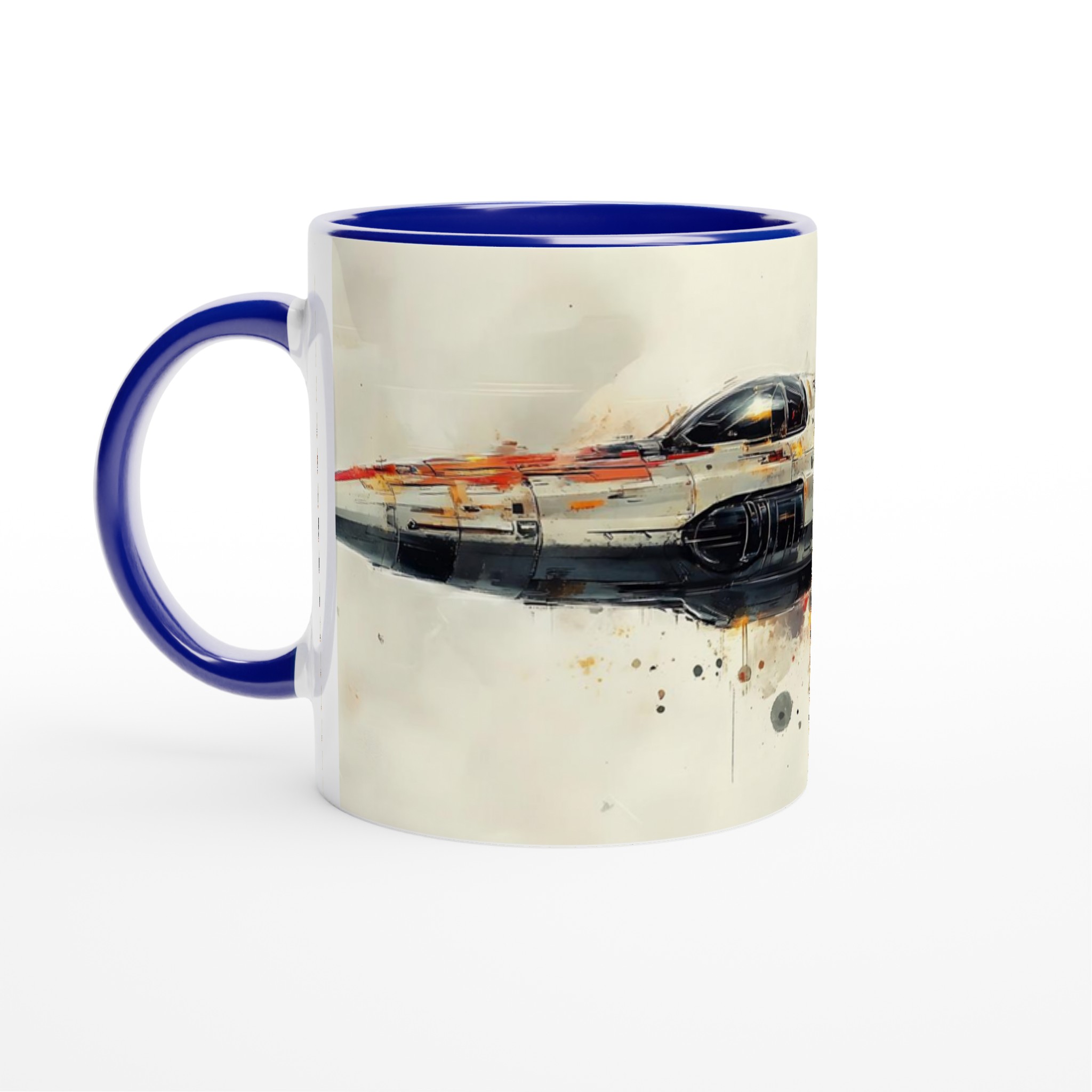Abstrakt Sci-Fi Rymdskepp Mugg – Konstnärlig Akvarell Design, 11oz Keramisk Mugg i Valfri Färg 7 80077ba4-cb0d-4b1b-add7-e2ed14e88e16