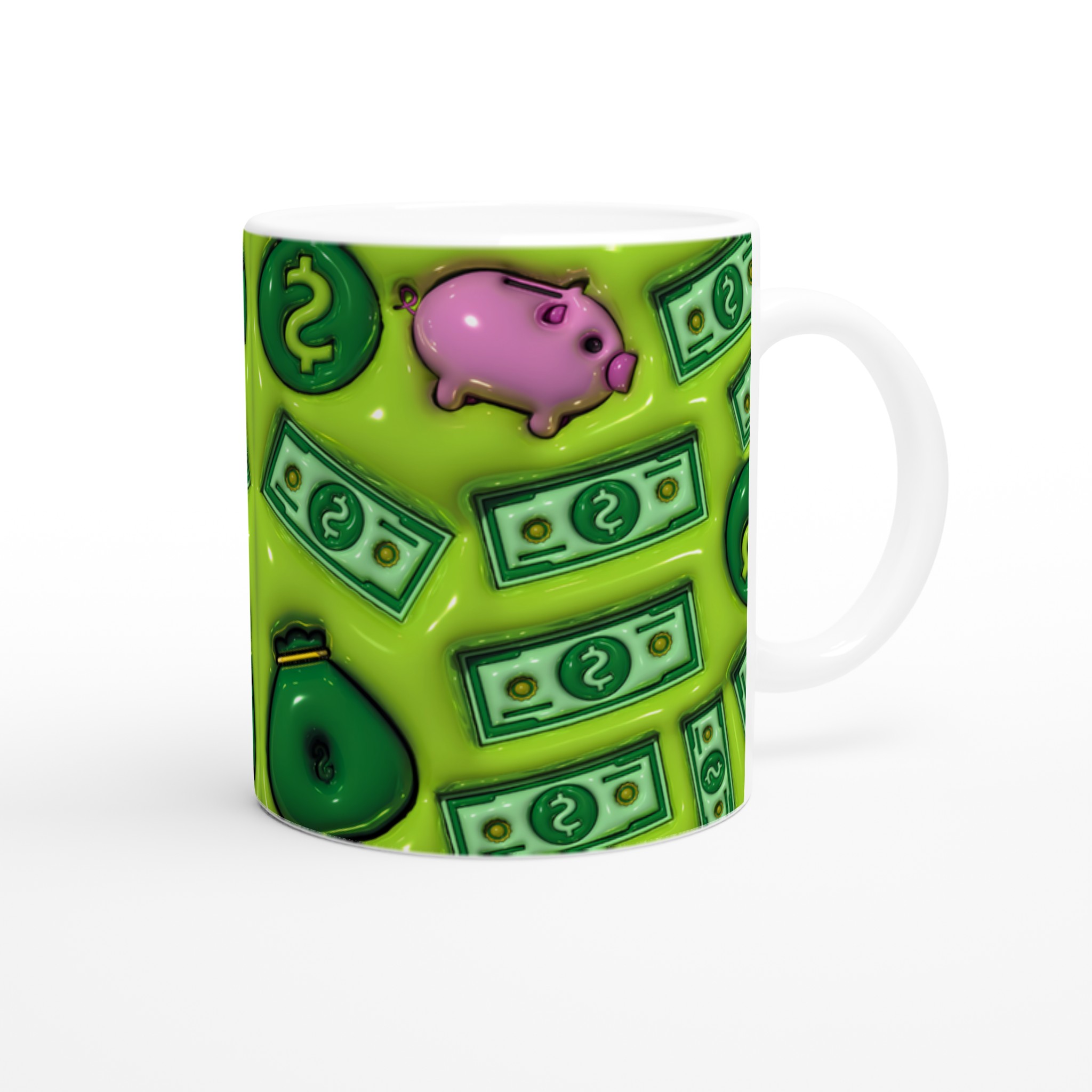 Lyxig Grön Pengar-tema Mugg – Investera i Stil med Vår 11oz Keramiska Kaffekopp 10 8028a565-2e19-429f-8a01-a5d50b17b056