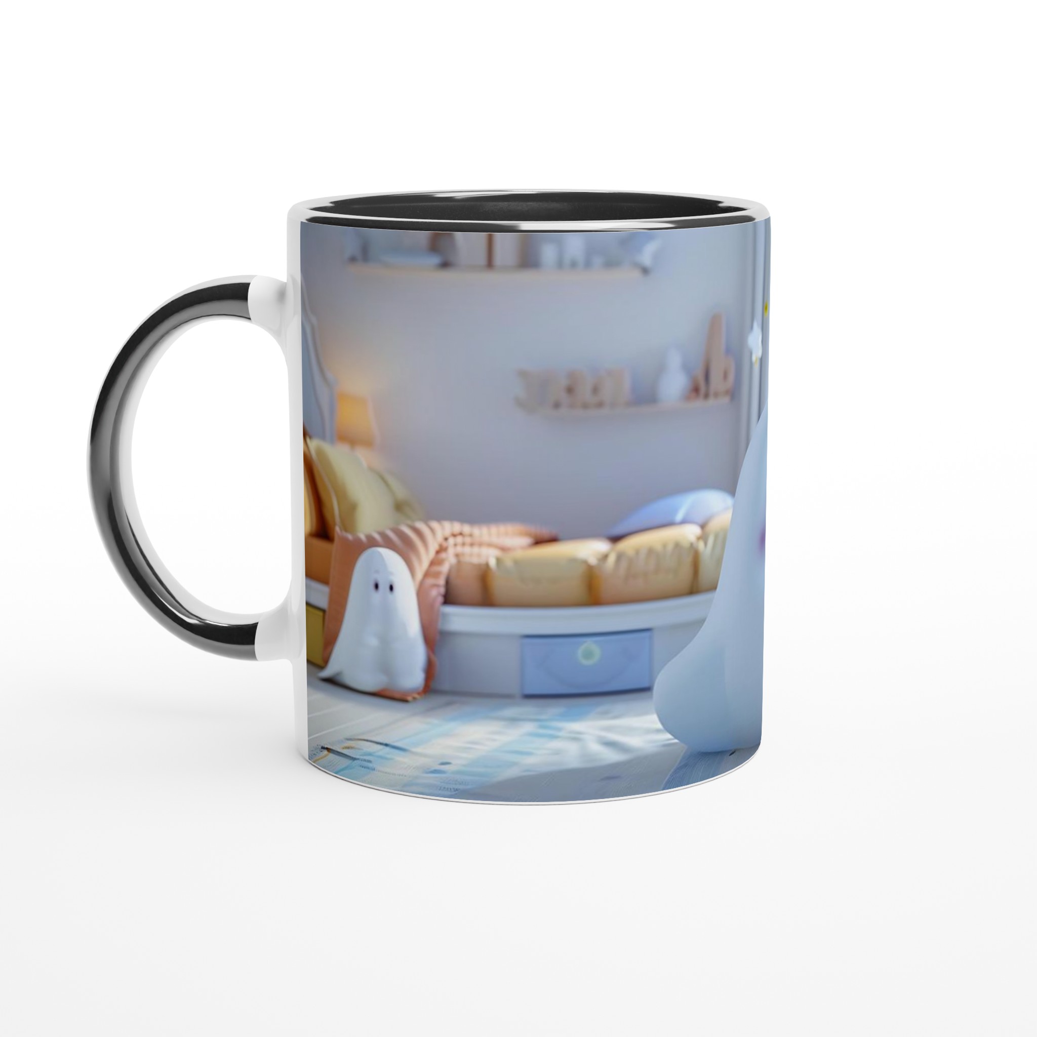 Söt Liten Spök-Mugg: 11oz Keramikmugg i ditt val av färgglada nyanser – Perfekt för att sprida glädje! 8 802a4e81-665d-4571-9bd5-f7f7381f3023