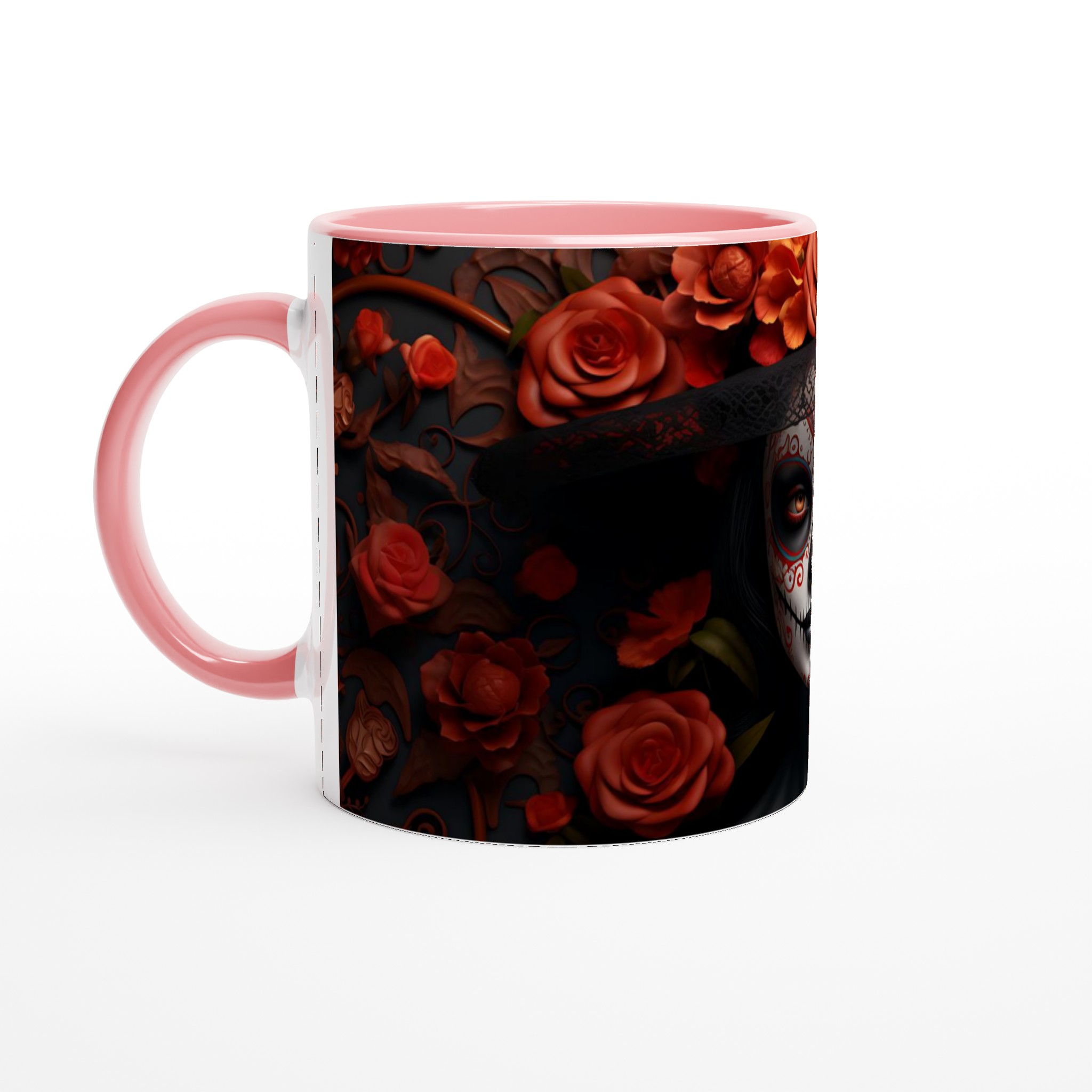 Catrina Day of the Dead 11oz Keramikmugg – Elegant Design för Kaffe & Te i Sju Färgval 6 80b60b83-43de-4706-bafc-2be3f2463a11