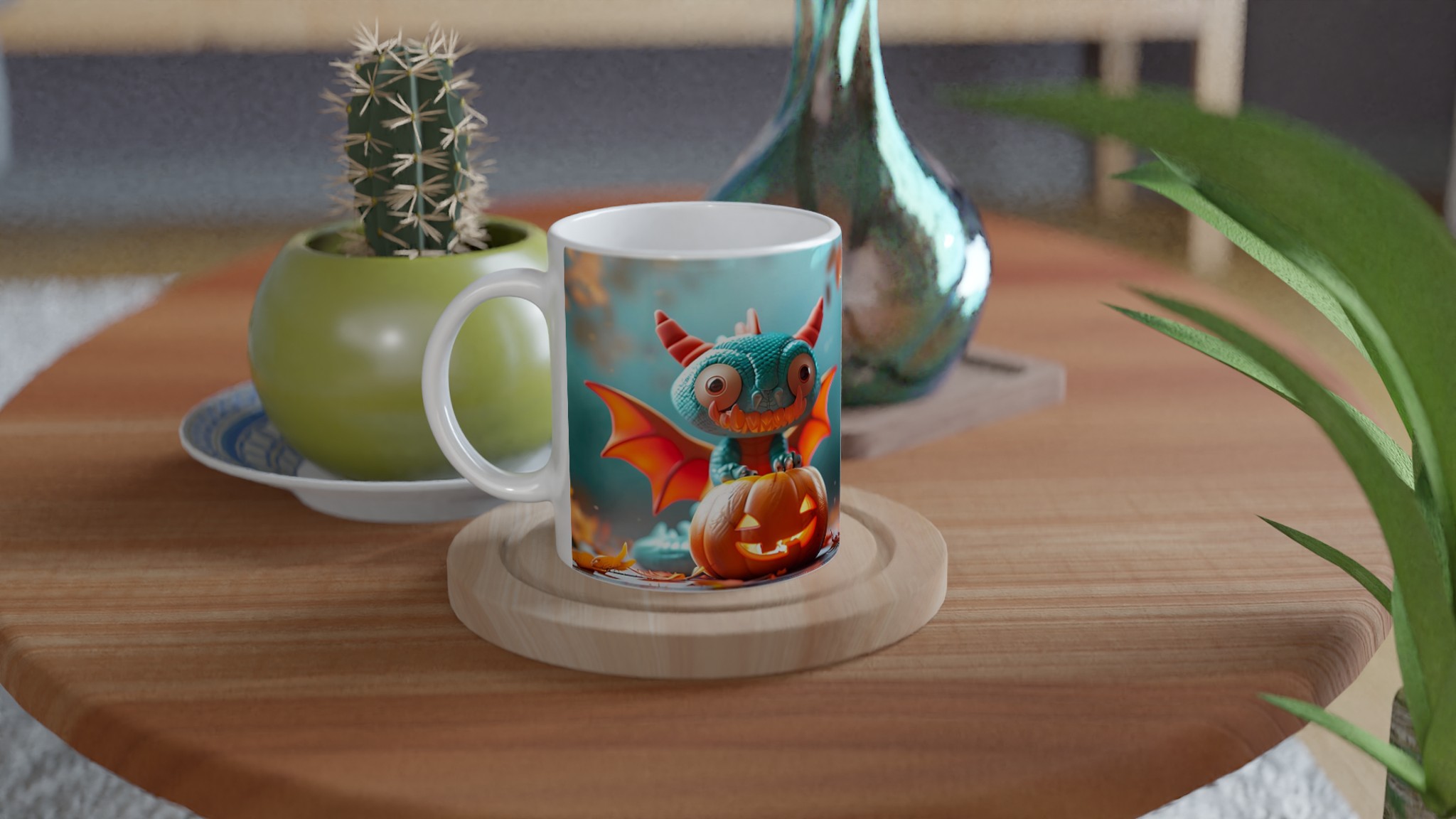 Söt Halloween Mugg med Drake & Pumpa – 11 oz Keramisk Mugg för Mysiga Höststunder 9 80debb00-1836-4764-8c5b-c987de8c03b5