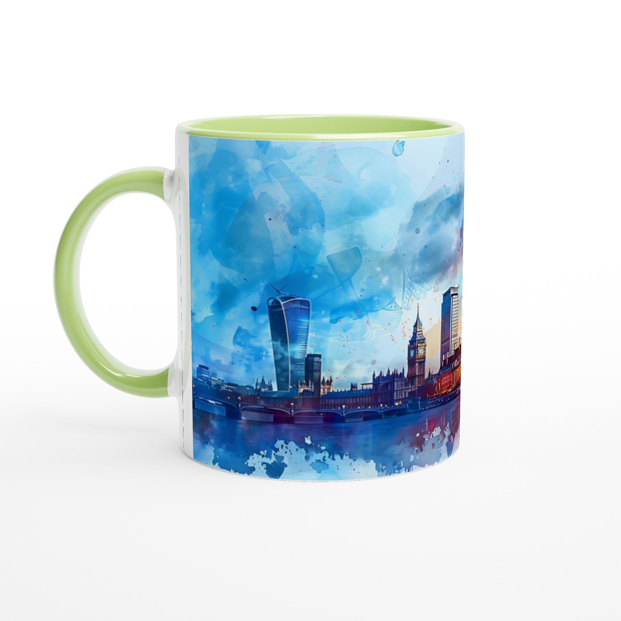 London Eye Watercolor Mugg – Konstig Design med Ljusa Färger, Välj bland Flera Keramiska Nyanser 3 80e23f7d-dd9c-400e-8259-962148150891