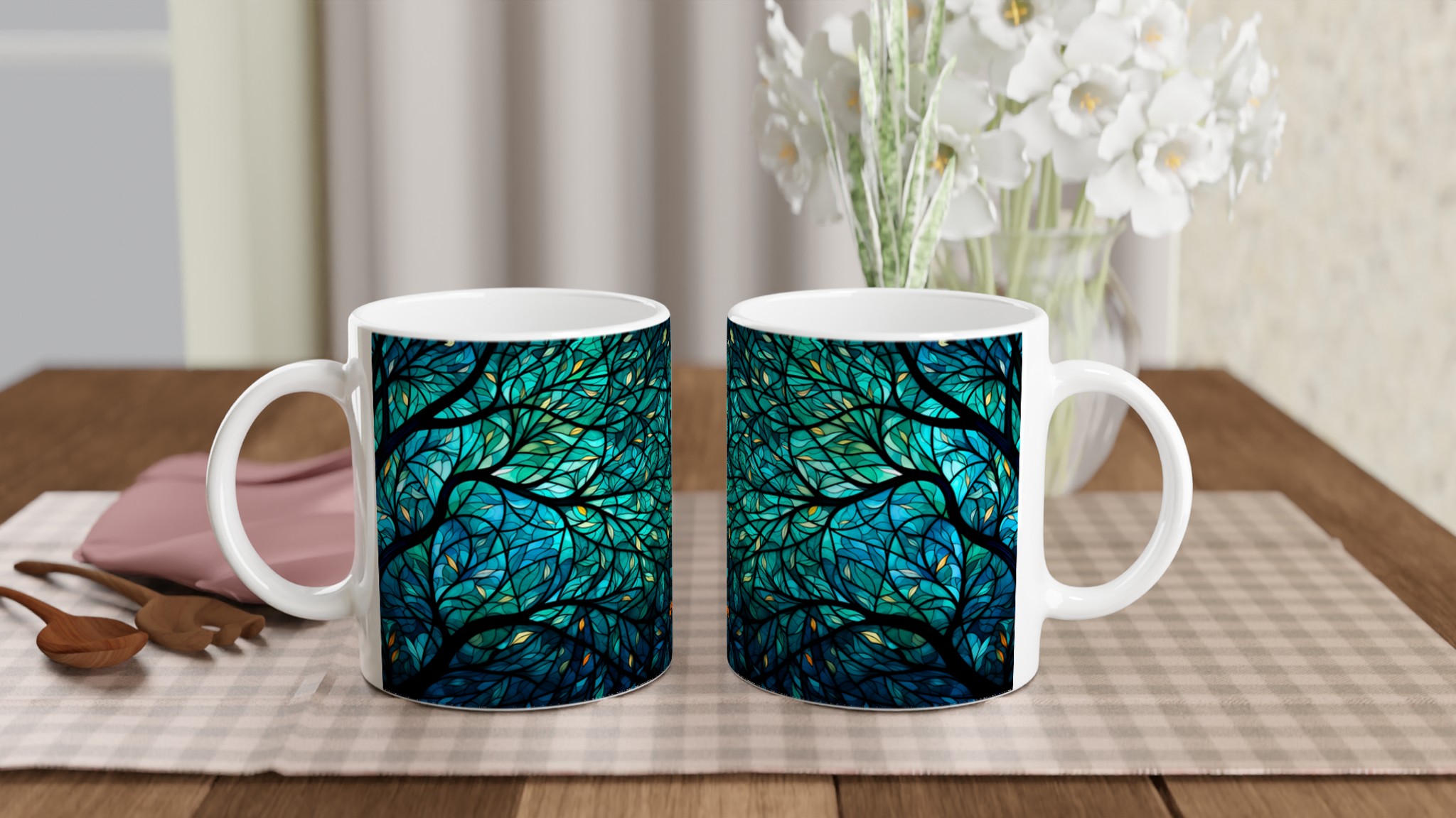 Förtrollande Skogsglans Mugg – Konstnärlig Keramikmugg i Glasmosaik Design, 11oz 10 8147e755-4a88-456c-a0e1-02e4754f2601