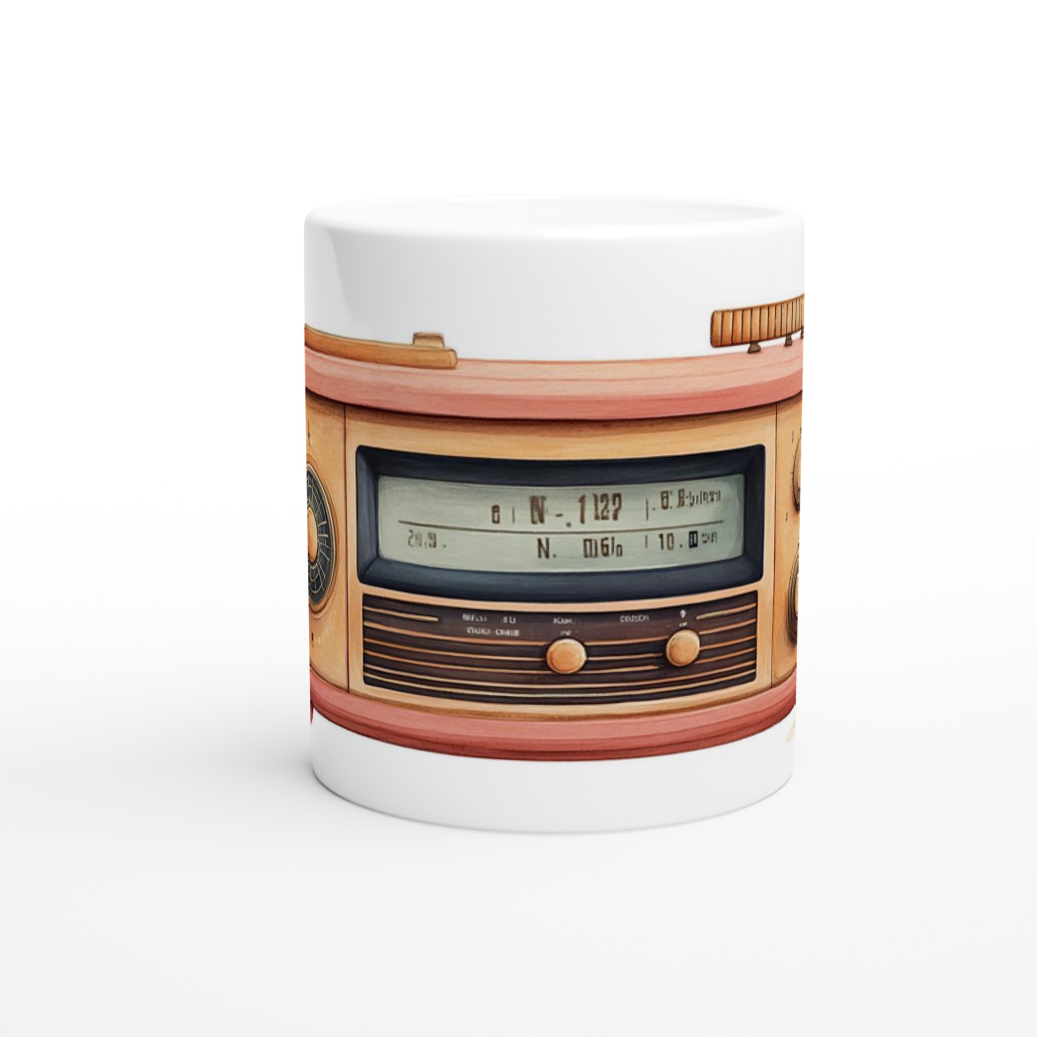 Retro Charm 11oz Keramisk Mugg – Vintage Radio & Gröna Växter, Välj bland 7 Färgstarka Nyanser! 8 81598ed4-e77f-46c1-ae78-cbc924c5840e