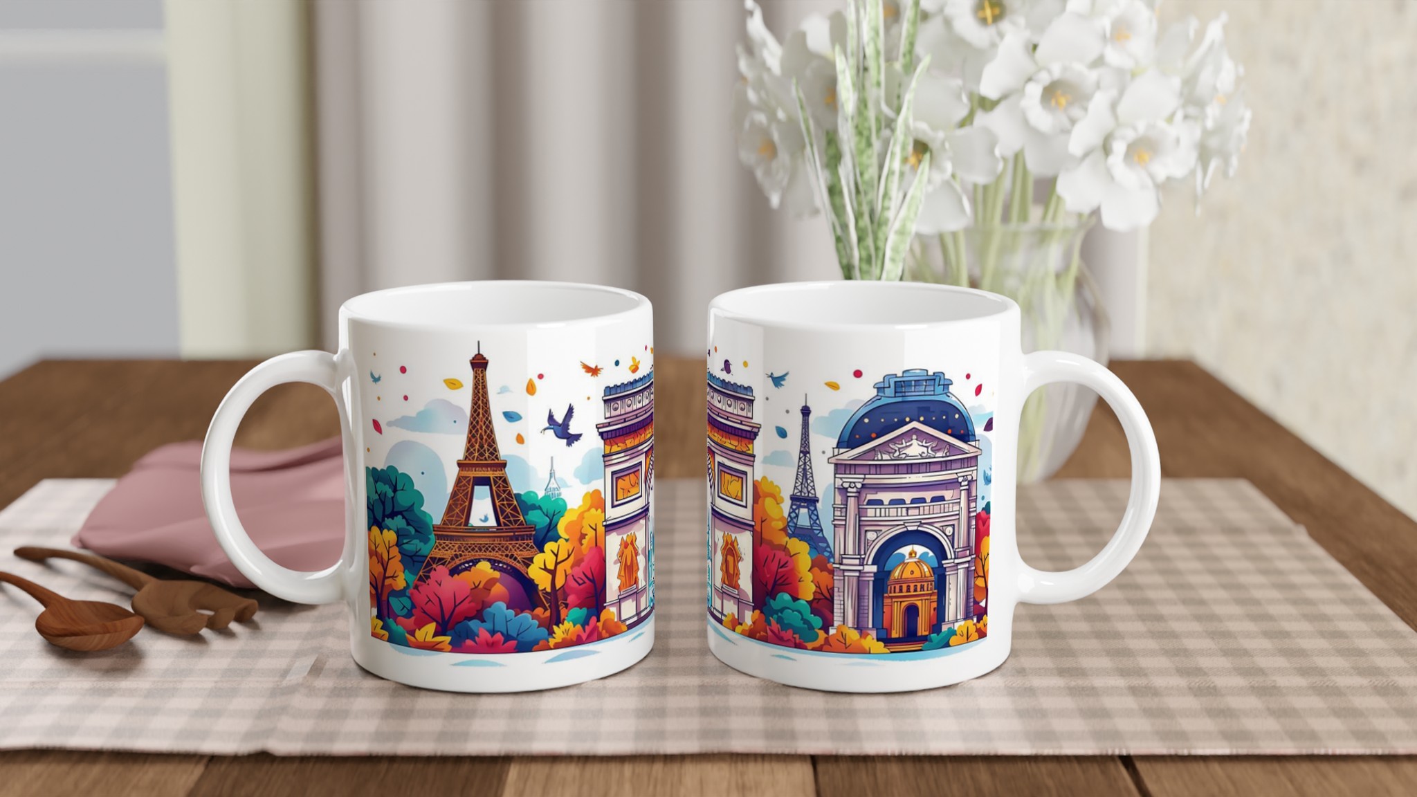 Parisisk Charm: Konstfull 11oz Keramikmugg med Ikoniska Landmärken – Välj Din Färg! 10 8177d888-dc16-4955-b5e7-3abd87701d34