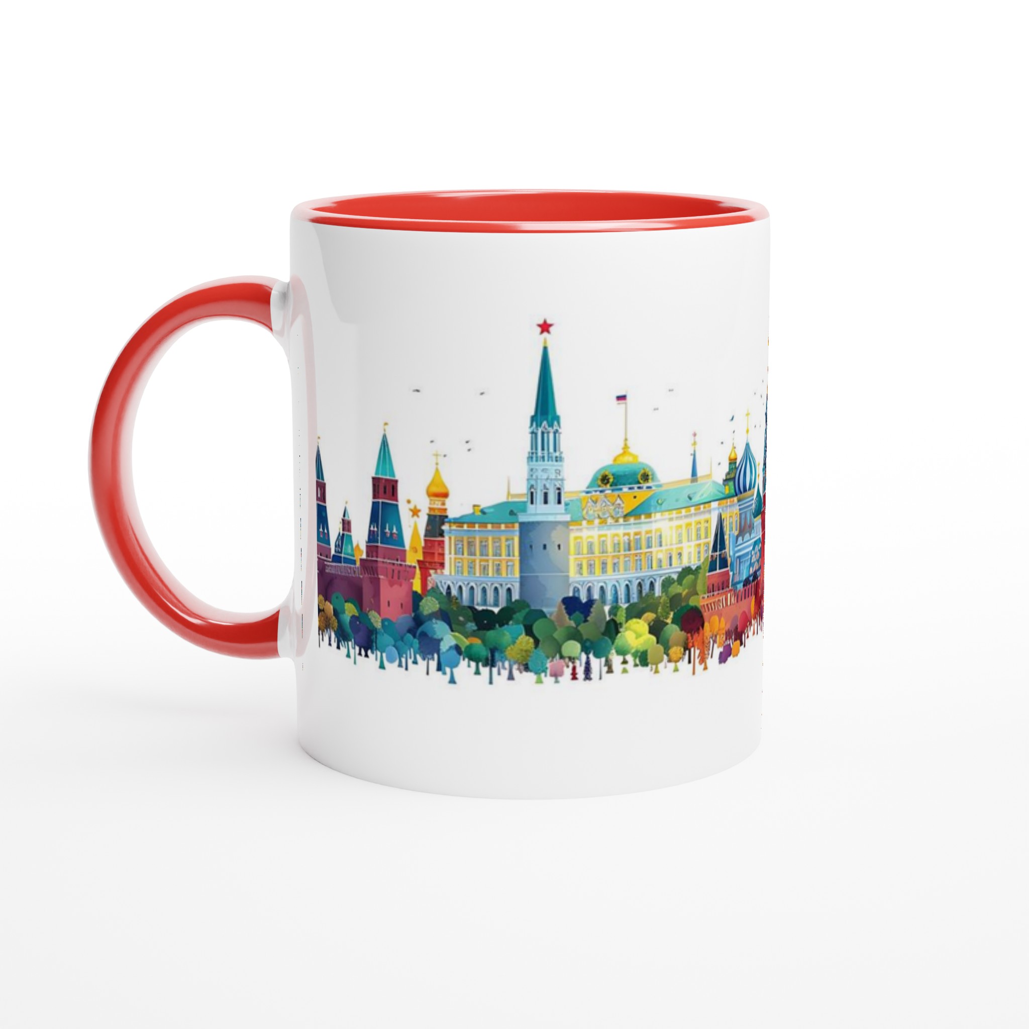 Moscow Skyline Watercolor Mugg - 11oz Keramisk Mugg med Färgstark Arkitektur 2 819a885c-099a-4ea7-aa00-53898d51051f