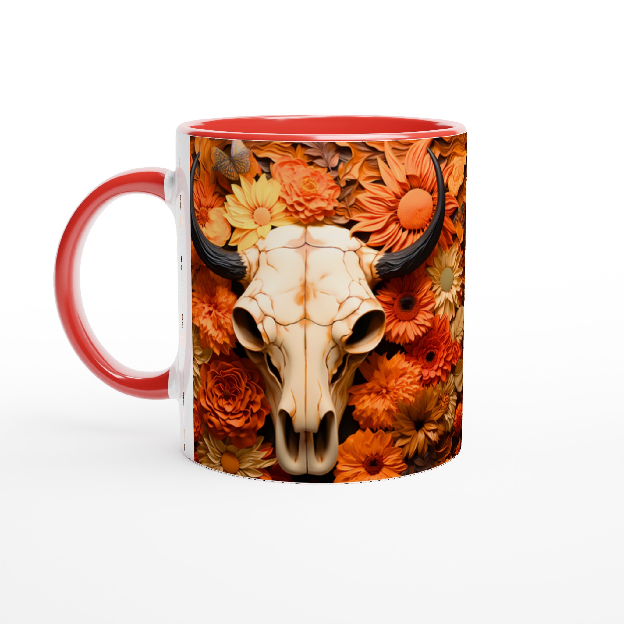 Bohemisk Blomster & Buffalo Skalle Keramisk Mugg – 11 oz Premium Design för Kaffeälskare 2 81e1a5d8-5947-4aab-9403-95d286825b2f
