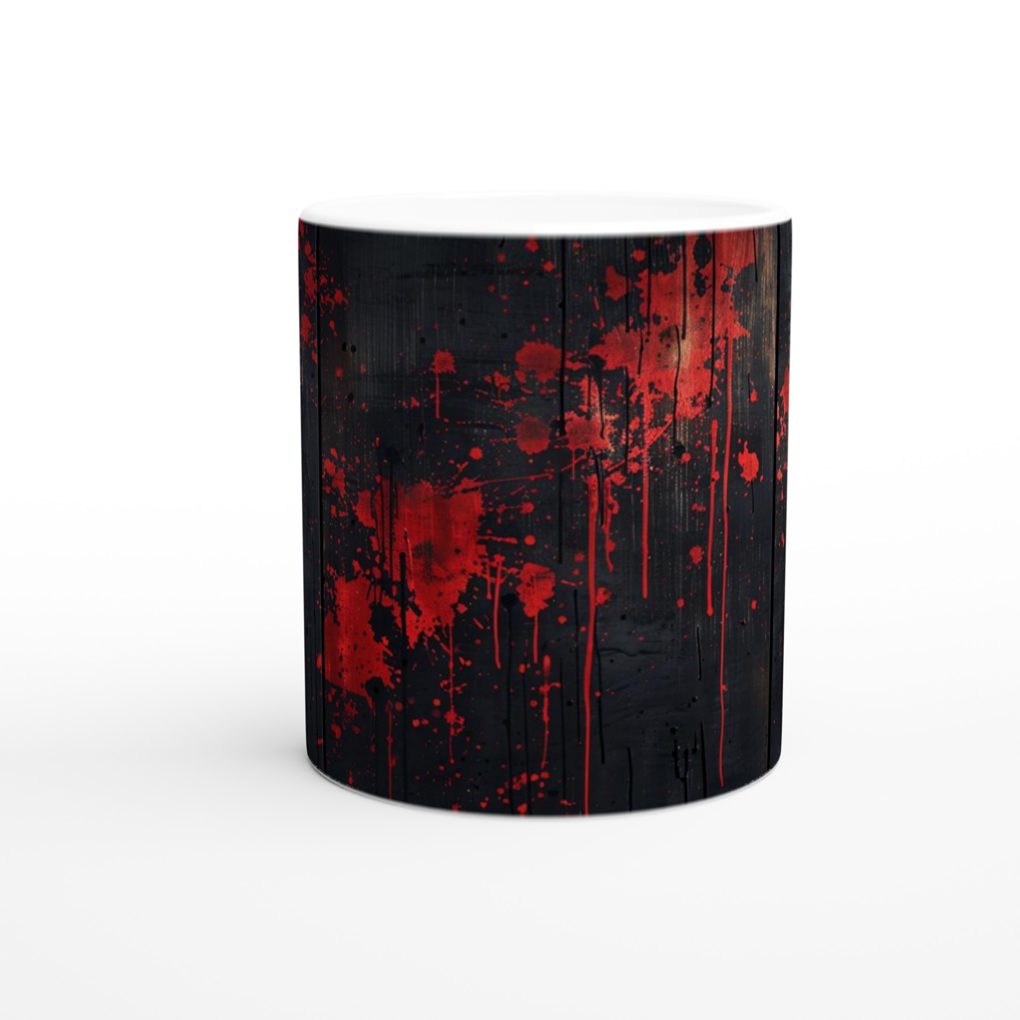 Vit 11oz keramisk mugg med dramatisk röd och svart konstnärlig design – välj din färg för unik stil 8 820aa87c-6cf2-4c7b-8aee-2899e8190bea