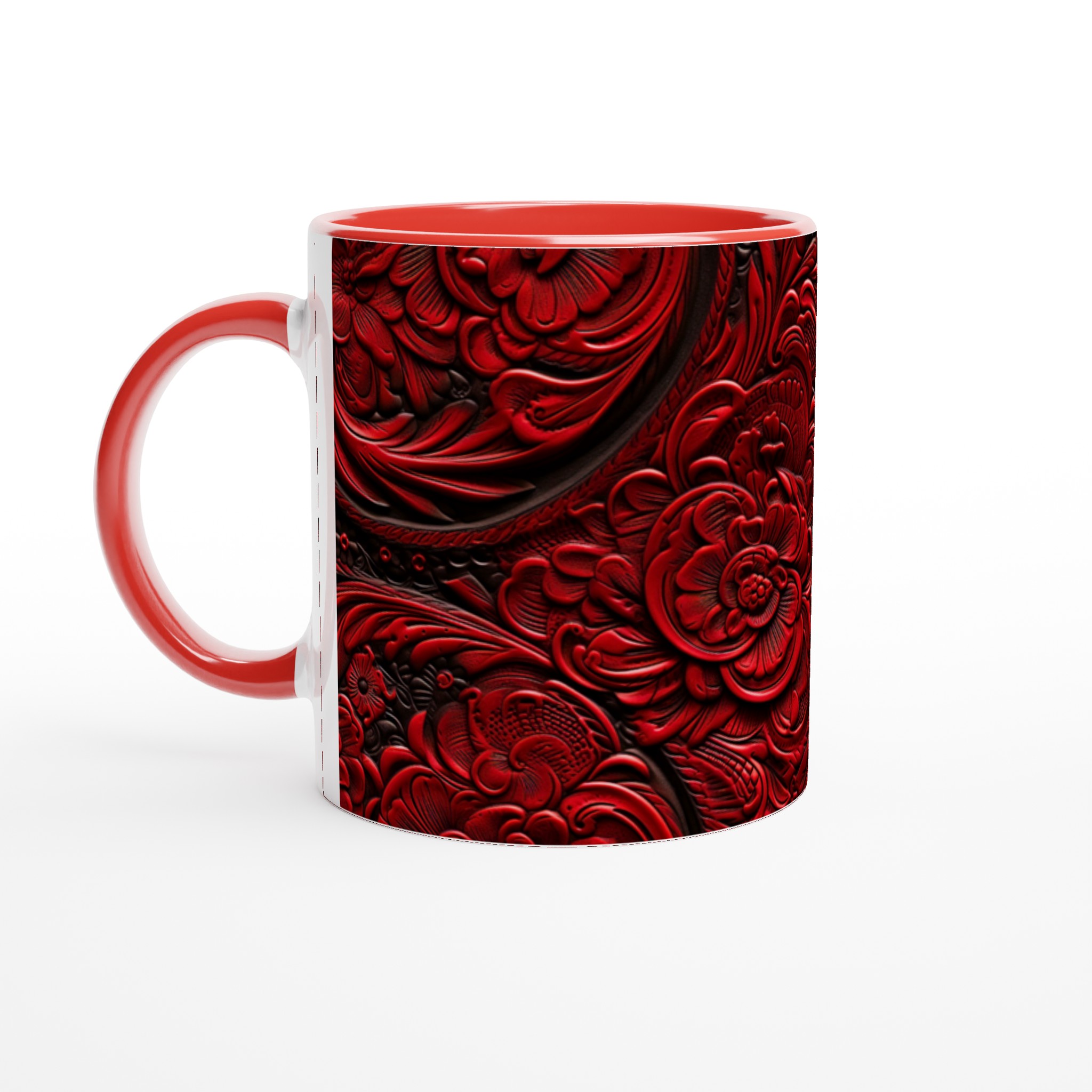 Red Floral Embossed 11oz Keramikmugg – Din Kaffestund i Lyx 2 822e513c-12c5-4250-8b64-6fd814050e00