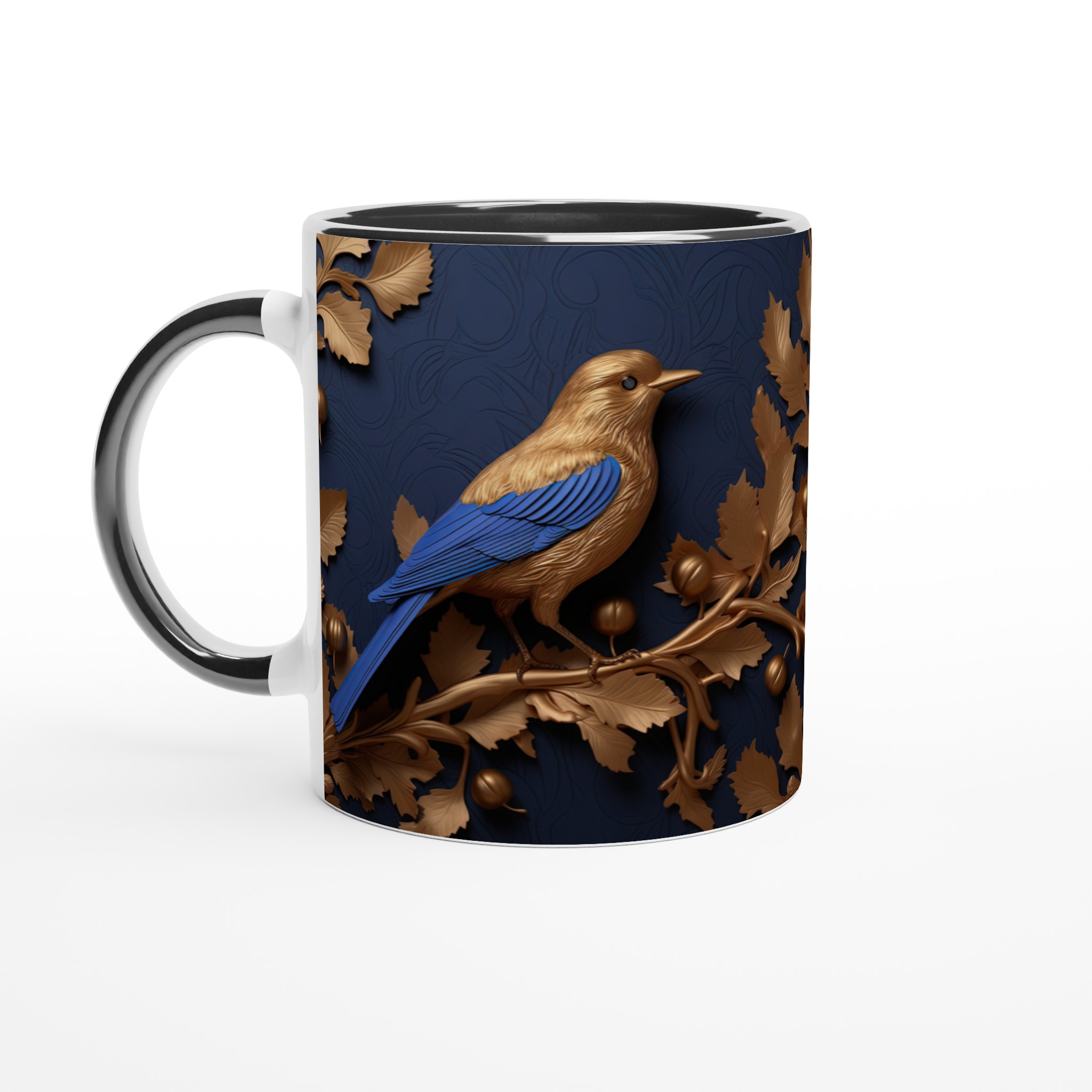 Lyxig 11oz Keramisk Mugg med Guldfågelmotiv – Finns i 7 Eleganta Färger 7 828ad8bd-3494-46ef-8b2d-1d883fc6405b