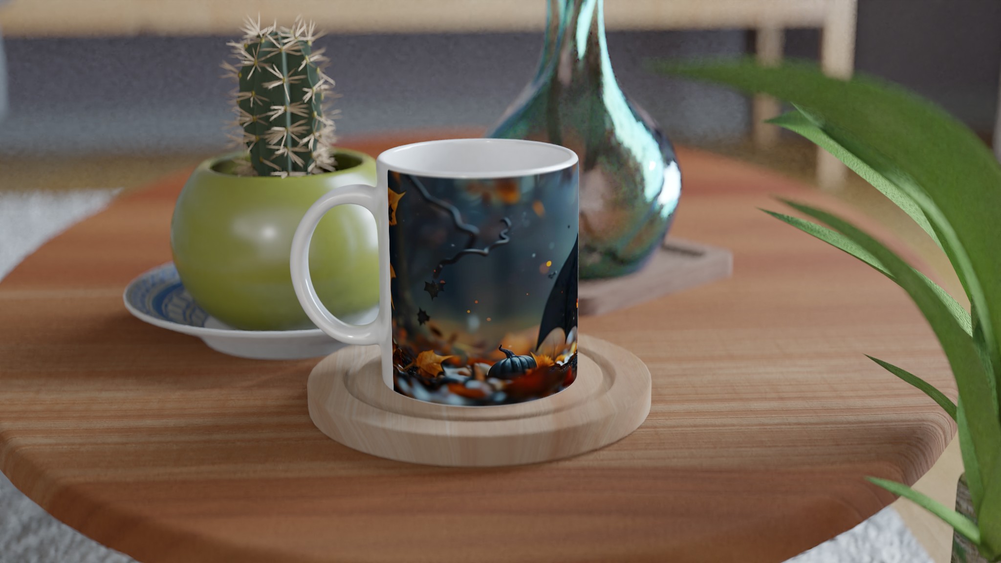 Söt Fladdermus & Lysande Pumpa – 11oz Keramisk Mugg för Halloween och mysiga höstkvällar 9 82babfb4-5b8c-4efa-8672-068b0054a8e0