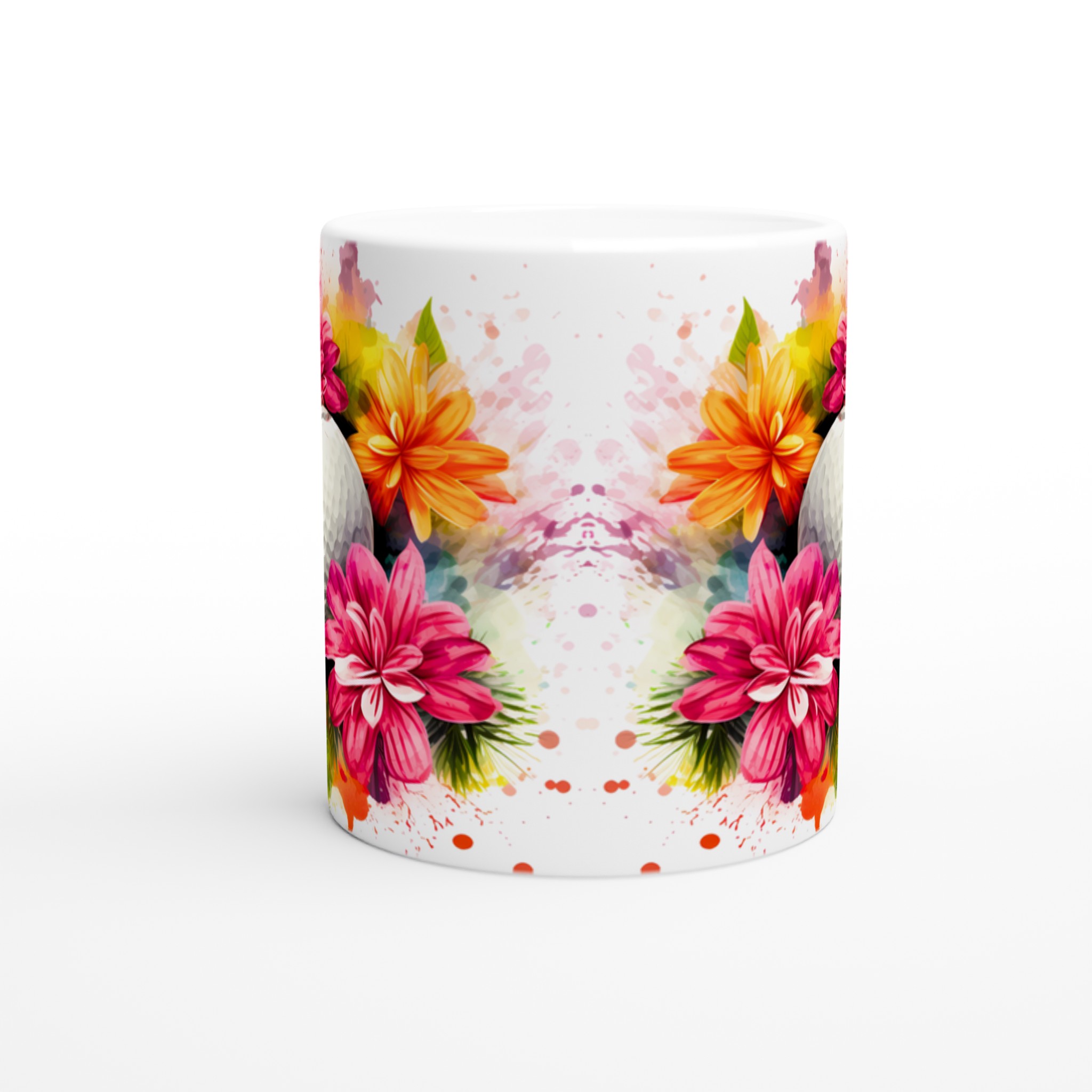 Färgexplosion Golfmugg – Vibrant Floral Design på 11oz Keramisk Mugg 9 83b0ebc6-8b0a-4f79-b3db-0452b0e5d3b7