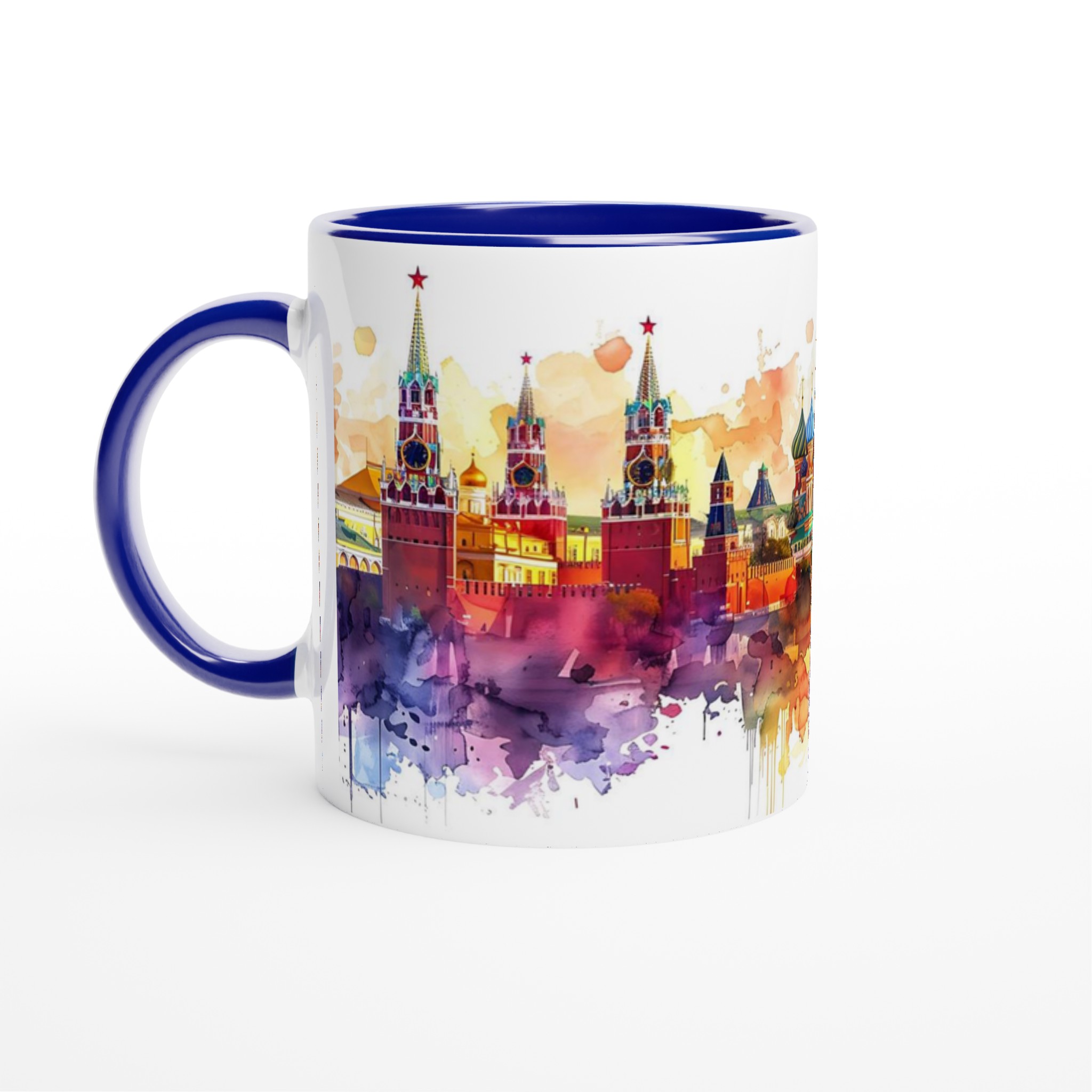 Färgsprakande Kreml: 11oz Keramisk Mugg – Konstnärligt Akvarelltryck i Valfri Färg 4 83bdba7a-32fd-4f34-8621-93e77e63a67d