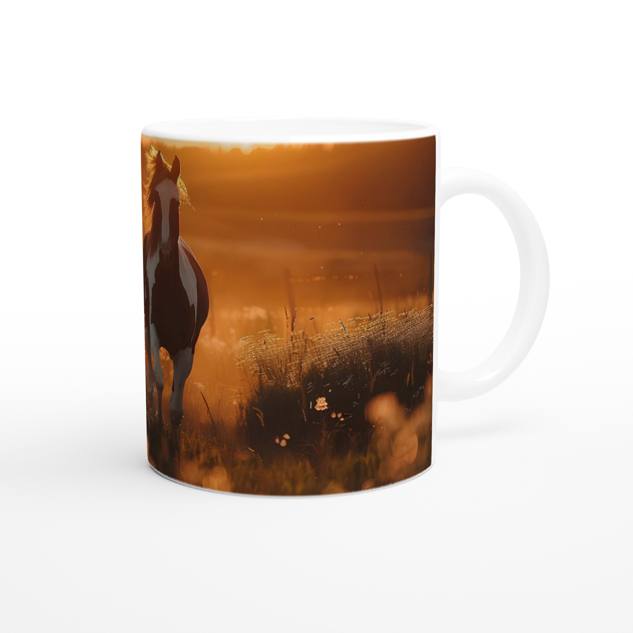 Vildhäst i Solnedgång Keramikmugg - 11oz, Välj Bland 7 Färger! 9 83ea10b2-c9ba-4b04-90a8-23f3b0a3f9b8