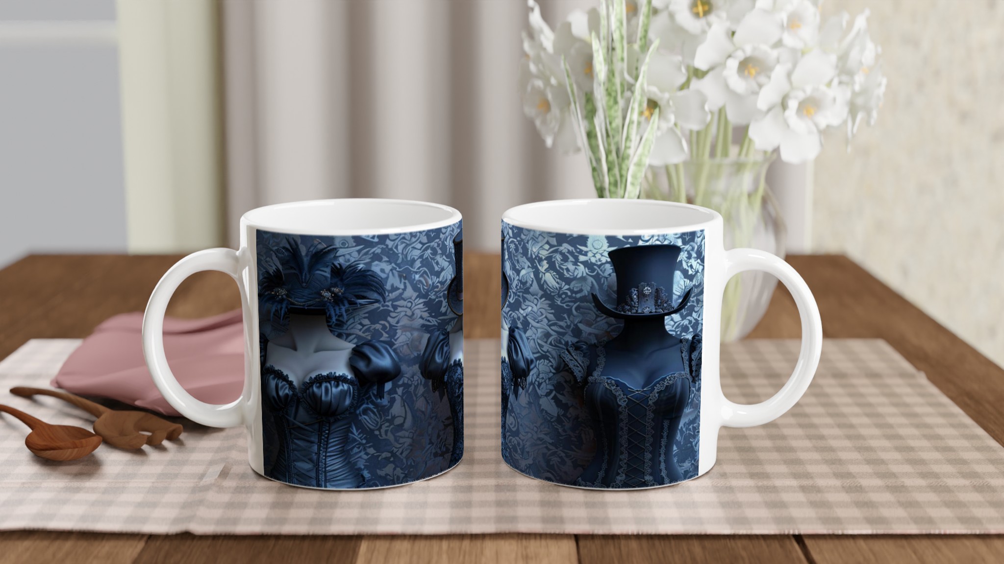 Vit 11oz keramisk mugg med gotiskt mystikmotiv – välj bland sju eleganta färger 10 843b919f-8387-4be8-aedf-215bed97a932