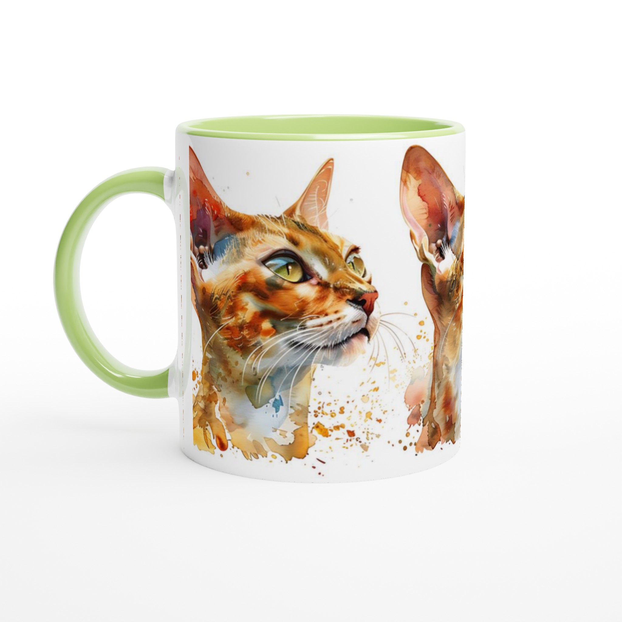 Abyssinier Katt Akvarell Mugg – Konstnärlig Kaffeupplevelse i Valfri Färg, 11oz Keramik 3 8447c0fd-cb9e-43b2-8acb-fc16b8bb9d72