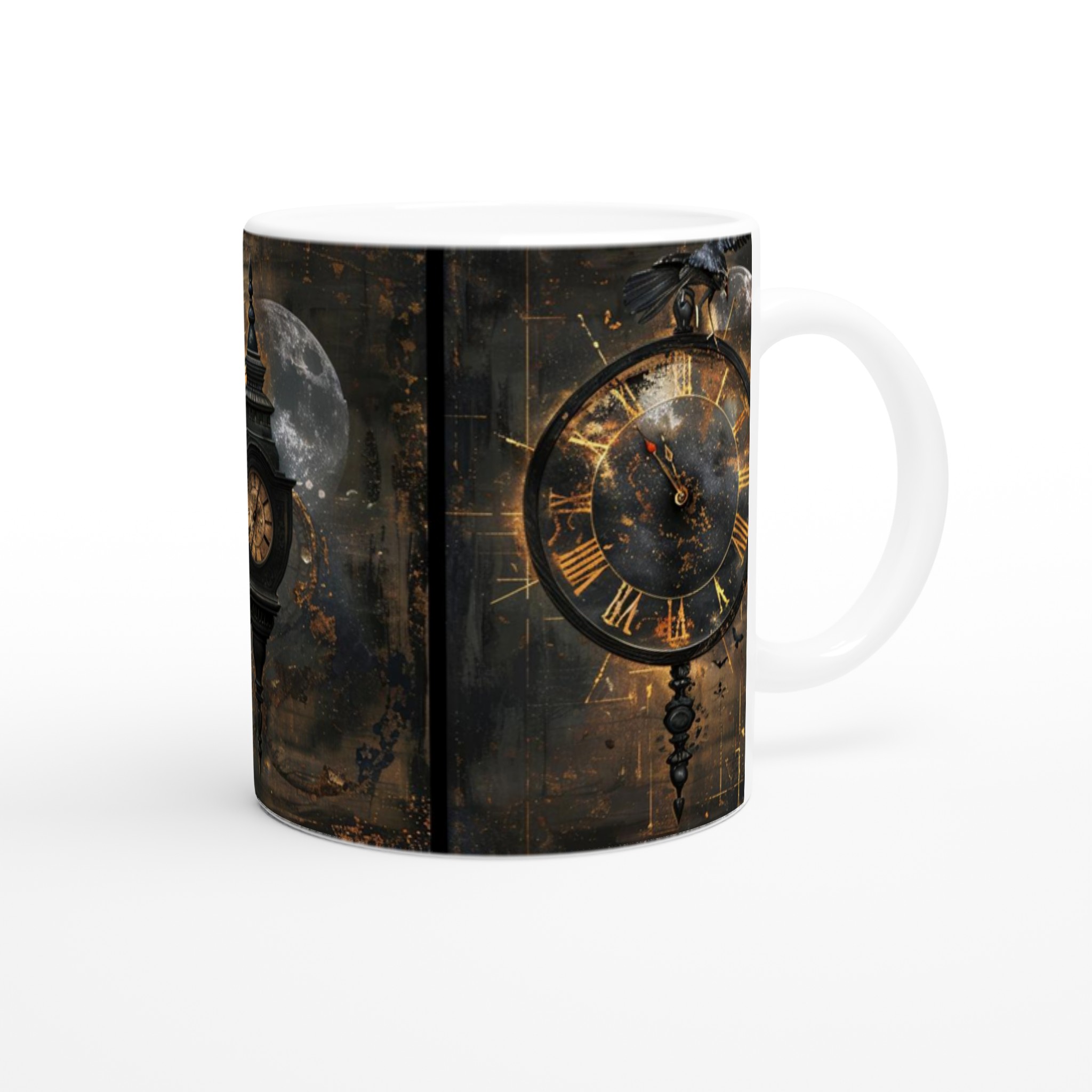 Tidlös Skönhet: 11oz Keramikmugg med Mystisk Antik Urverkdesign 9 8448e787-808d-4b92-a71b-70d50e5a14a1