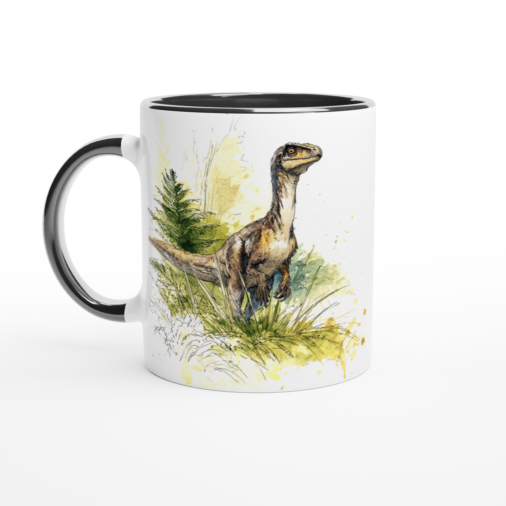 Förhistorisk Vänner Mugg: Akvarell Velociraptor – 11oz Keramisk Kaffekopp 7 8453f38f-66a7-4887-b46a-0b85f8a42158