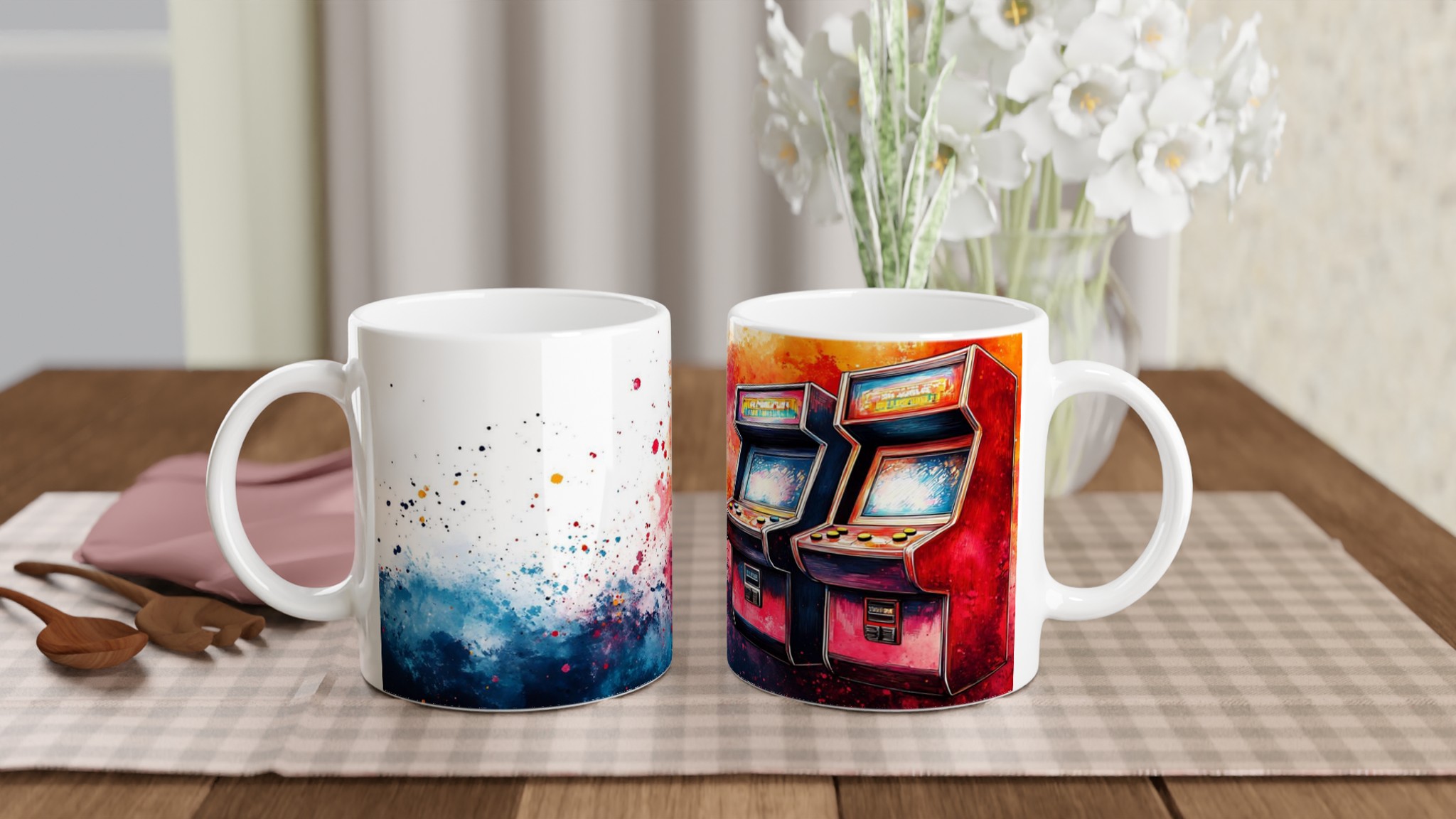 Retro Arcade Konst Mugg - Livfull Keramikmugg för Spelälskare, Välj din Färg! 10 84c0888b-b681-4830-abc9-68fa9146964f