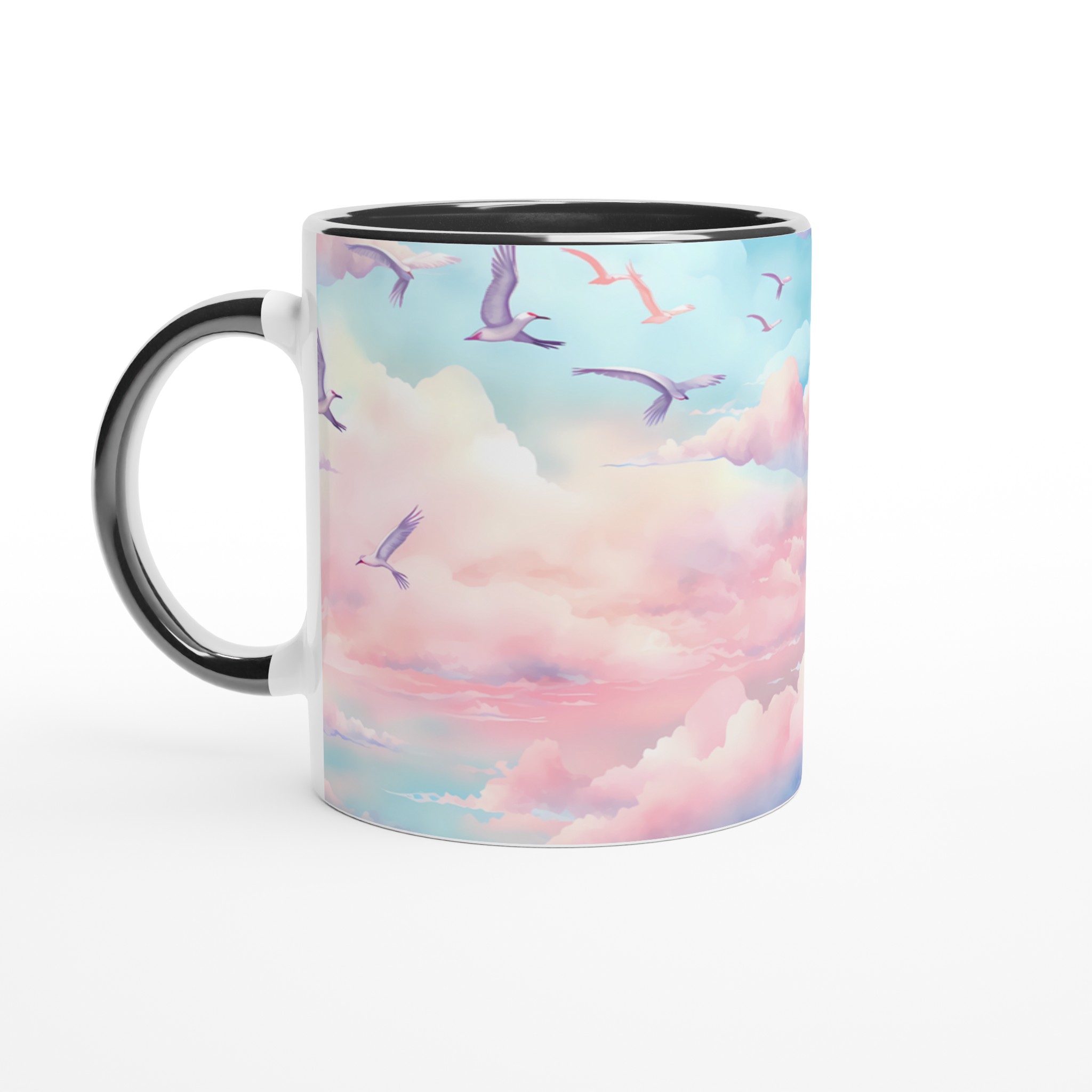 Magisk Himmel Kaffemugg - 11oz Keramisk Mugg med Drömska Moln & Flygande Fåglar i Pastelltoner 7 84c9d733-ff51-4370-bf07-80559ce0fc79