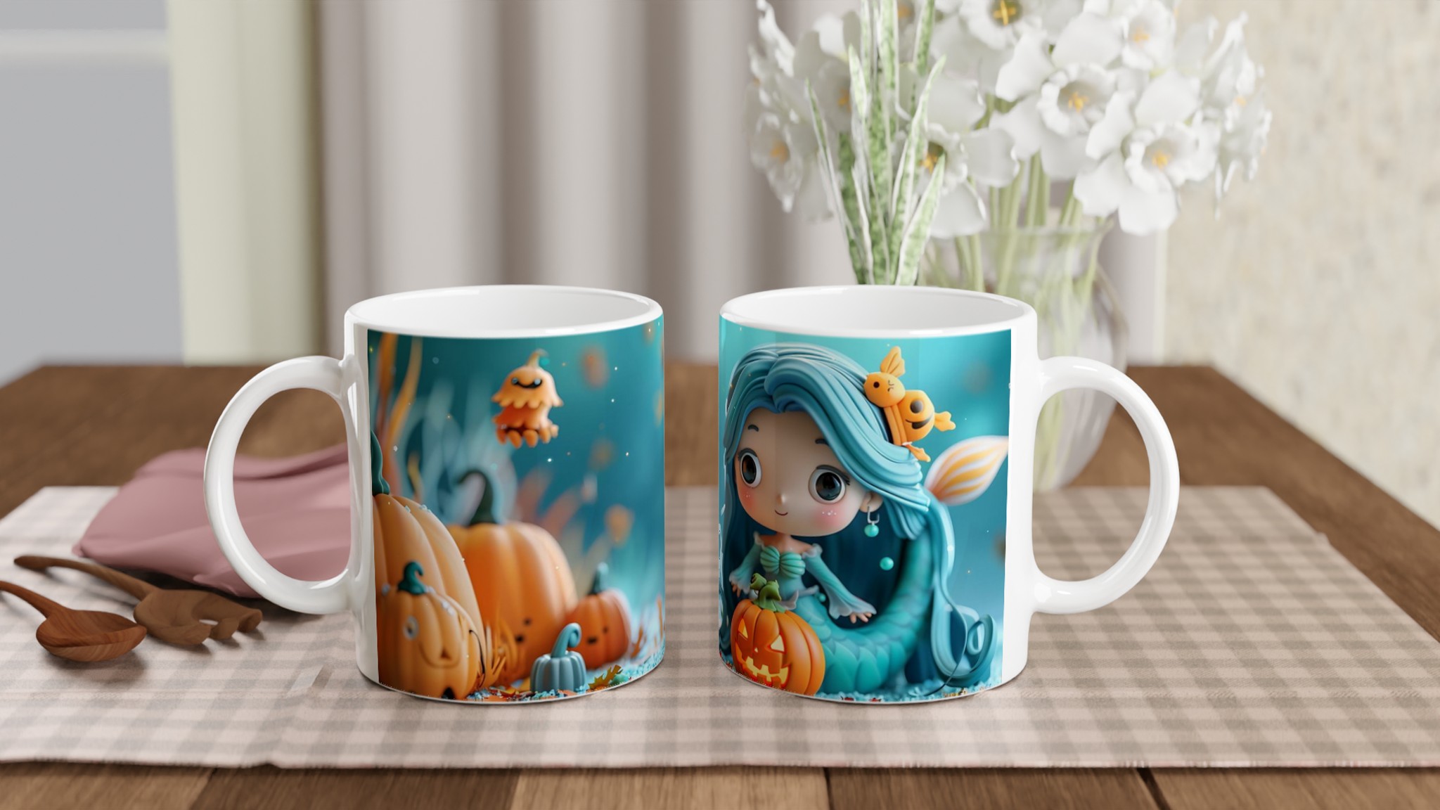 Förtrollande Halloween-Havsjungfru Mugg – Anpassa med din favoritfärg! 10 84e66ffb-8b10-44dd-9838-27fc32947e98