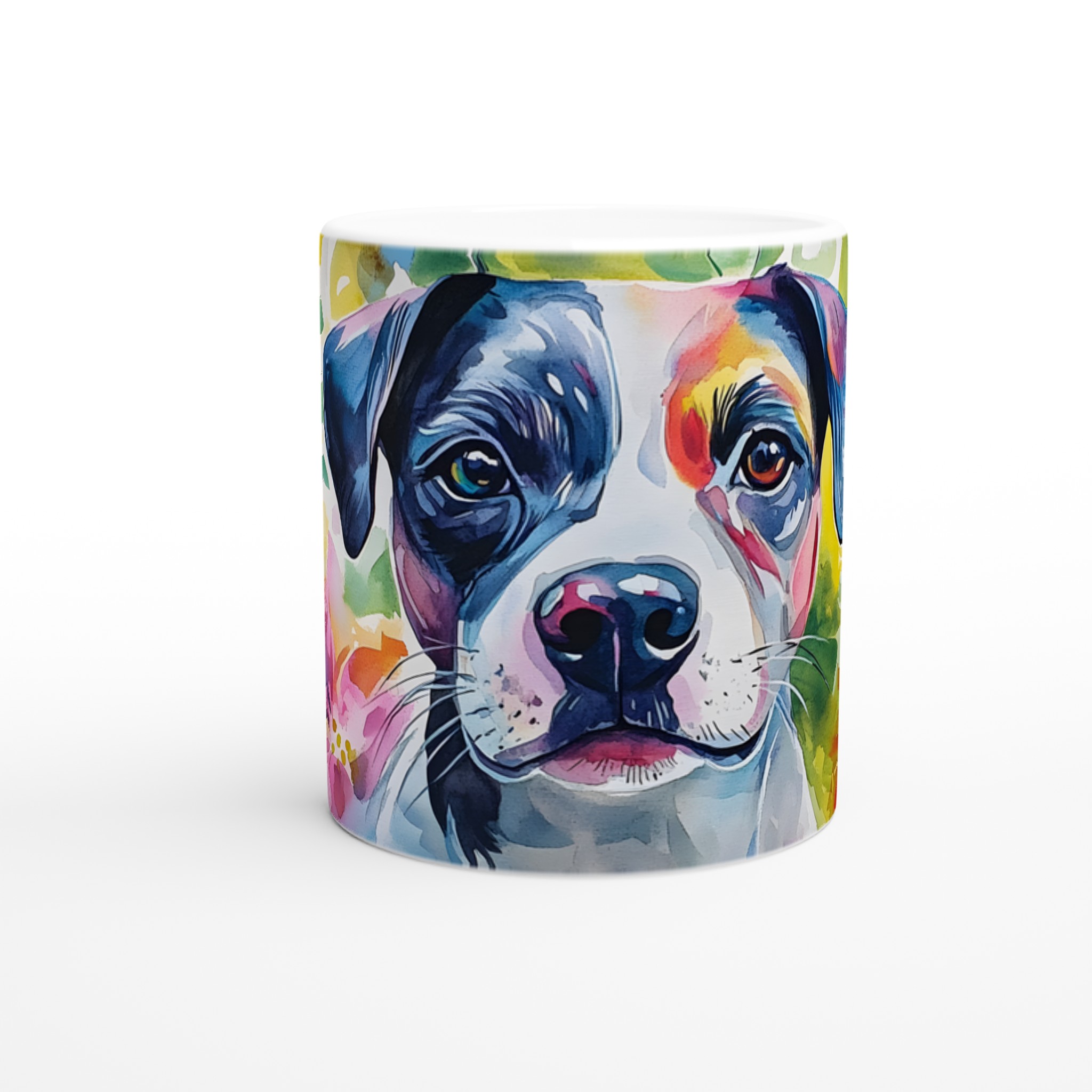 Färgglad Akvarell Hund Mugg - Vit 11oz Keramisk Mugg för Djurälskare 8 84eec989-3d25-4ac6-b90b-d8481c1dcbeb