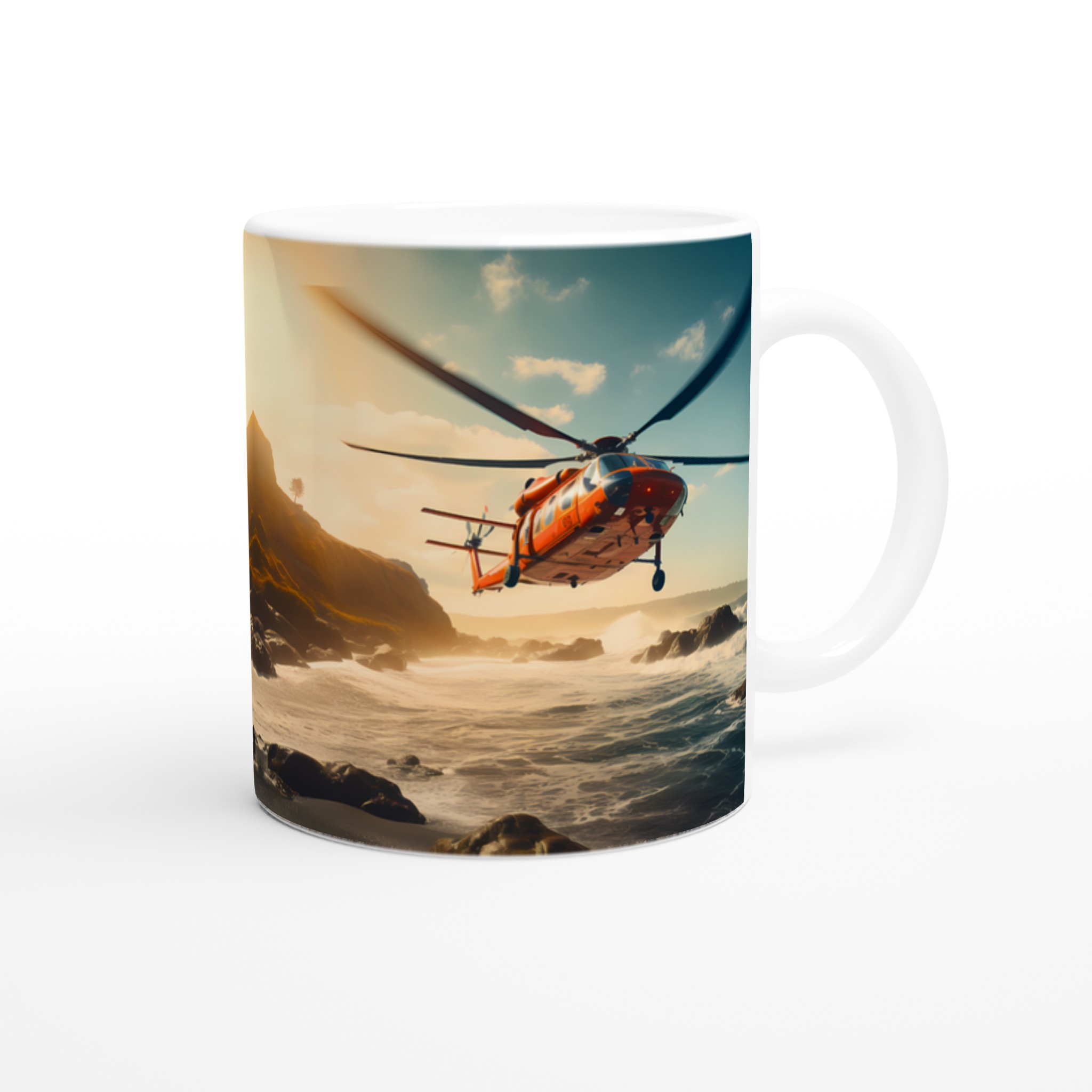 Dual Rescue Helicopters at Sunset – Ocean Horizon 11oz Keramisk Mugg i Valfri Färg 9 84fed185-1369-4bbc-8ec9-79ceac9aa816