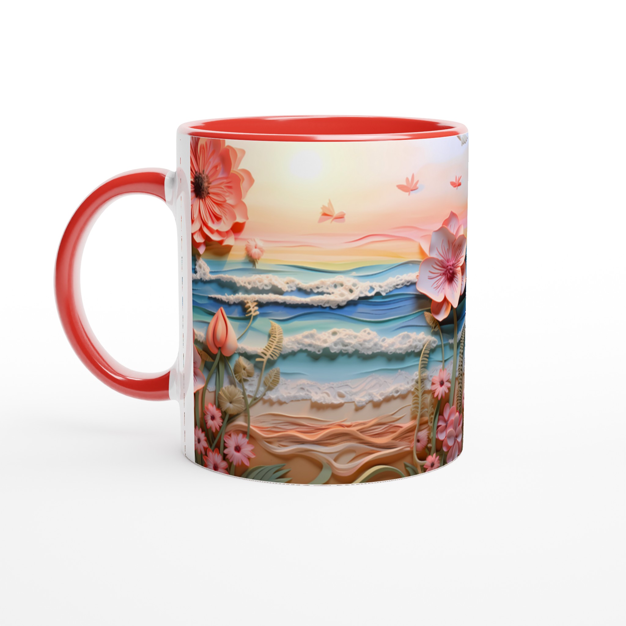 Pastellblomsterstrand 11oz Keramisk Mugg – Drömmig Havsvy i Valfri Färg 2 853d4670-b048-4028-bdef-59ce736c379a